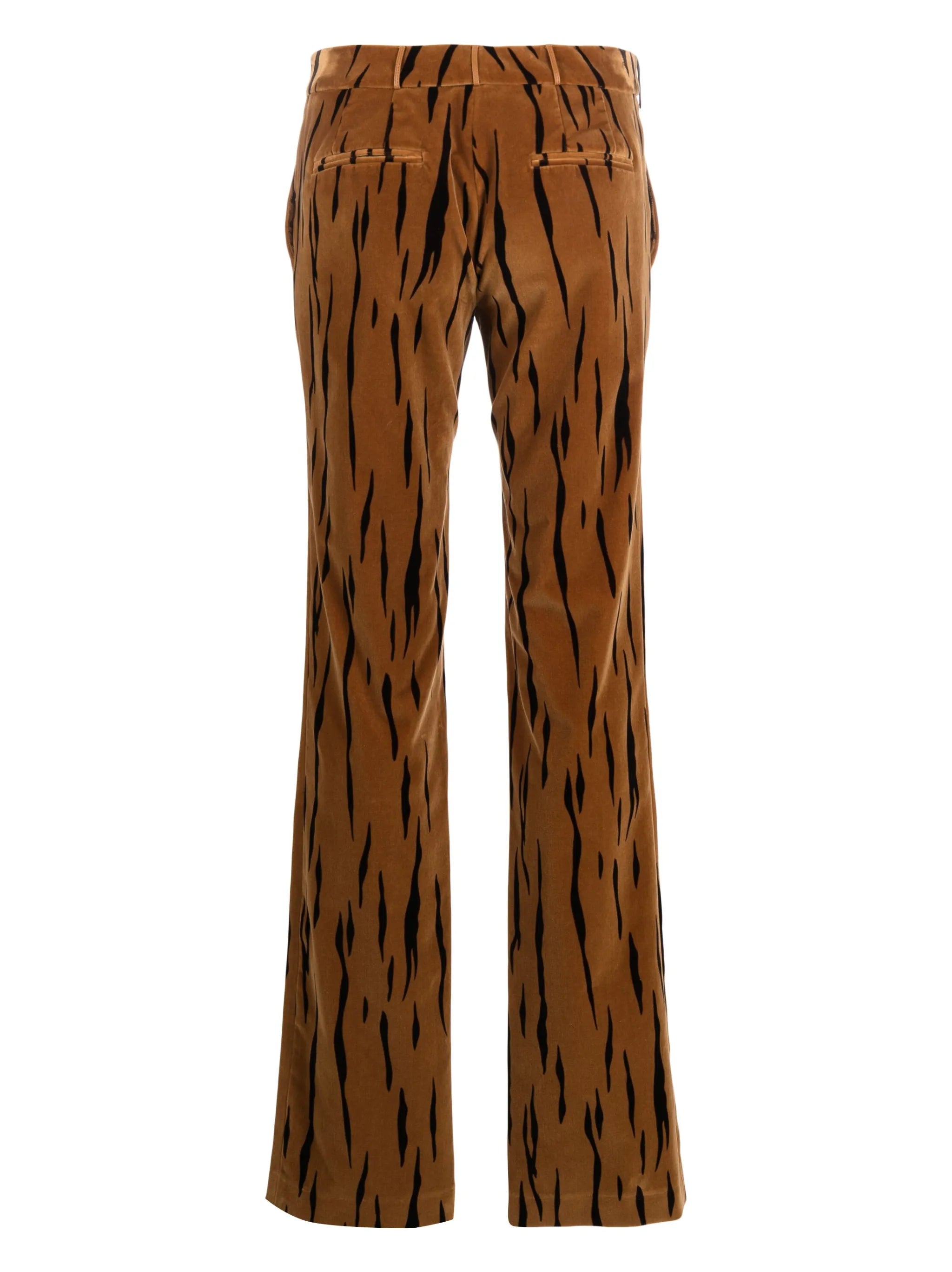 tiger-print velvet trousers