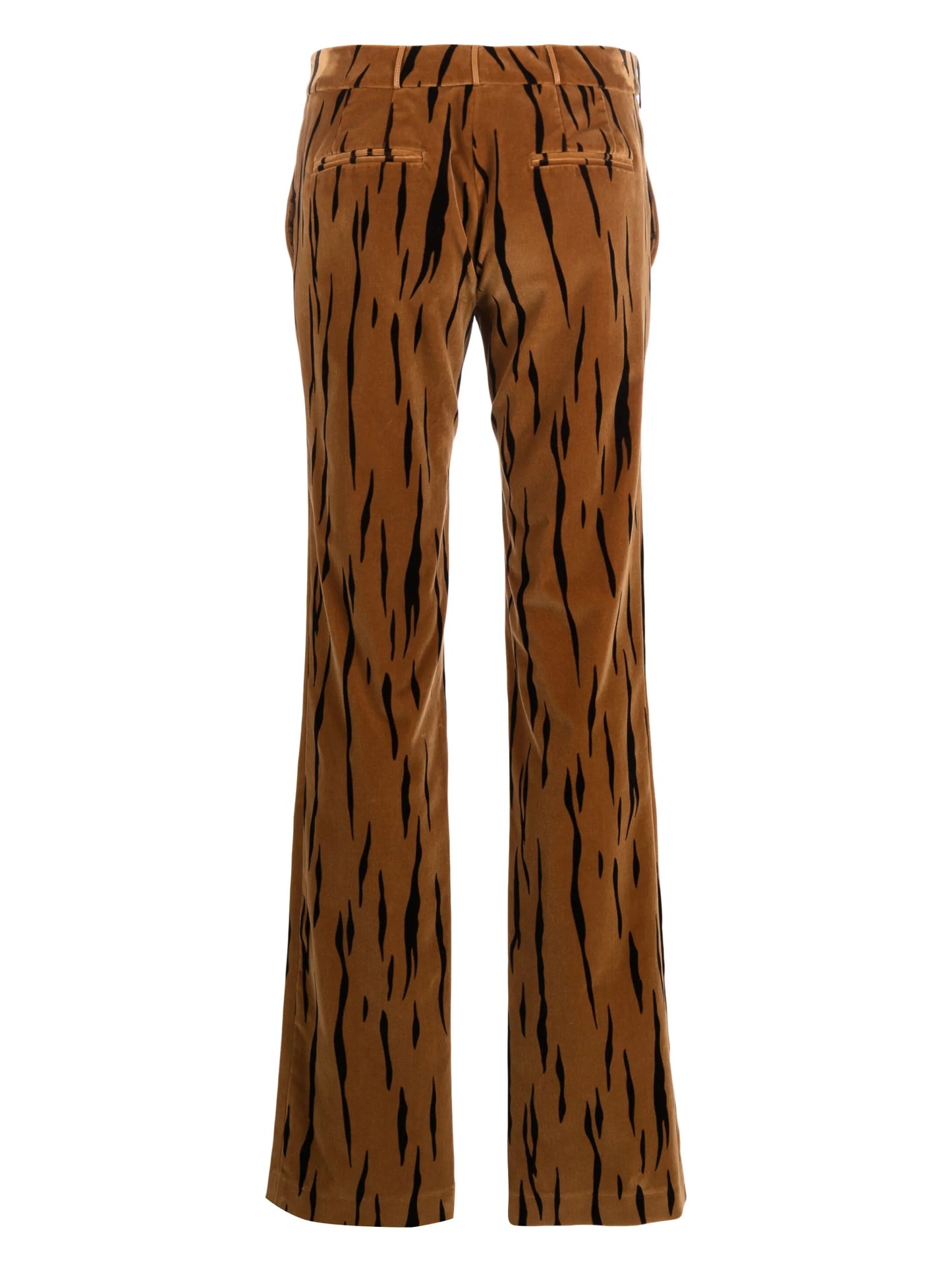 tiger-print velvet trousers