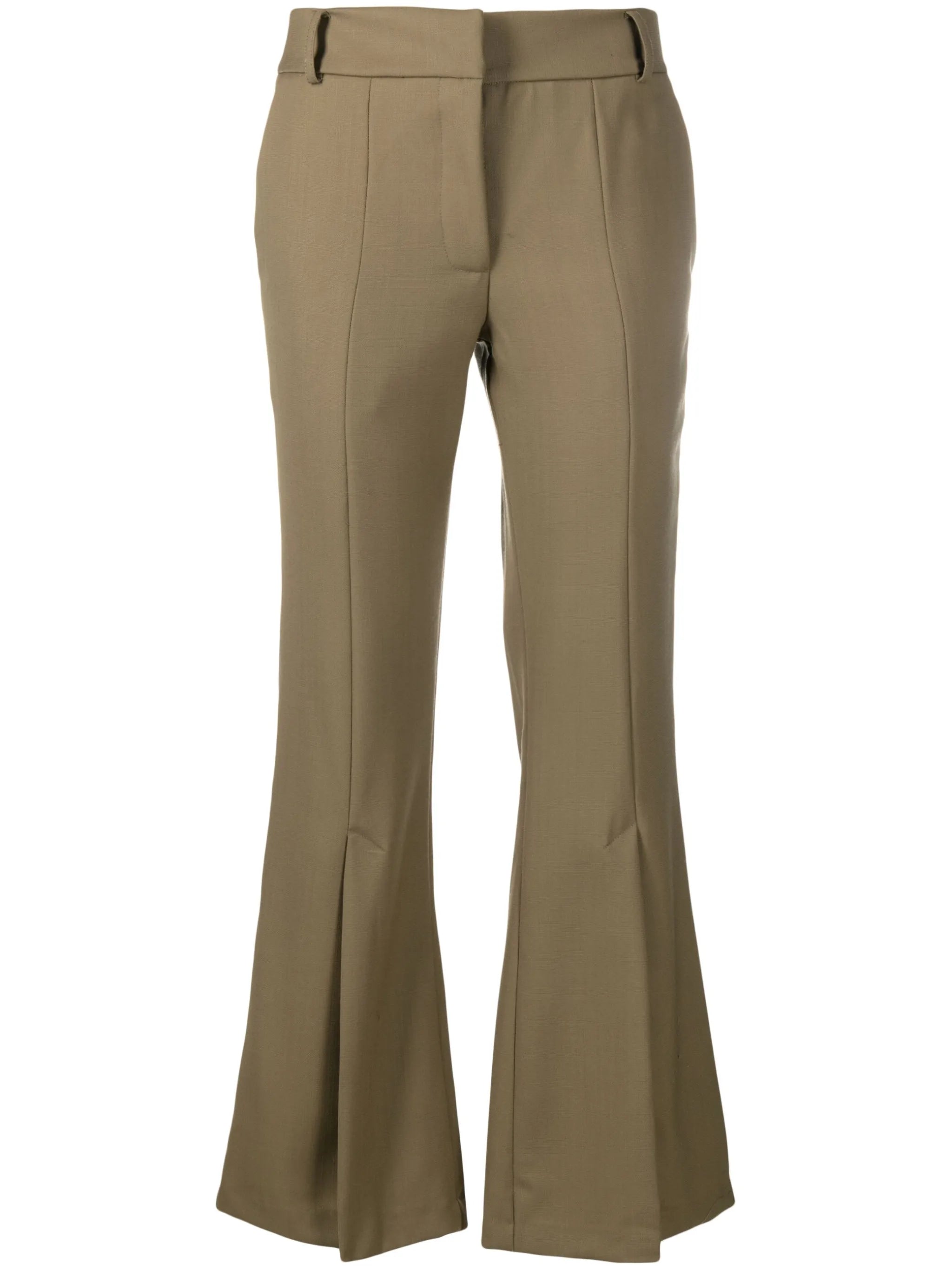 front-slit flared trousers