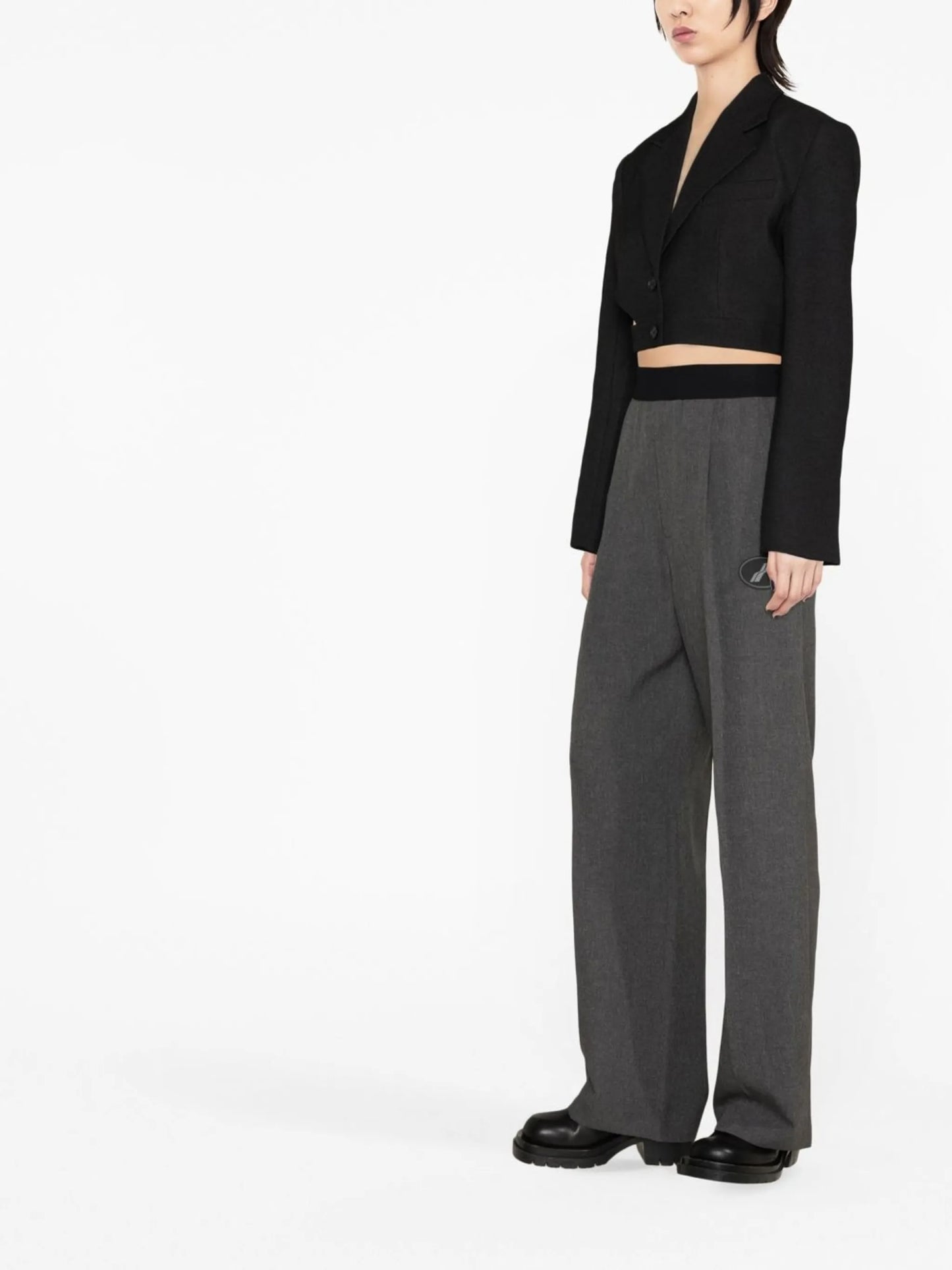 logo-patch wide trousers