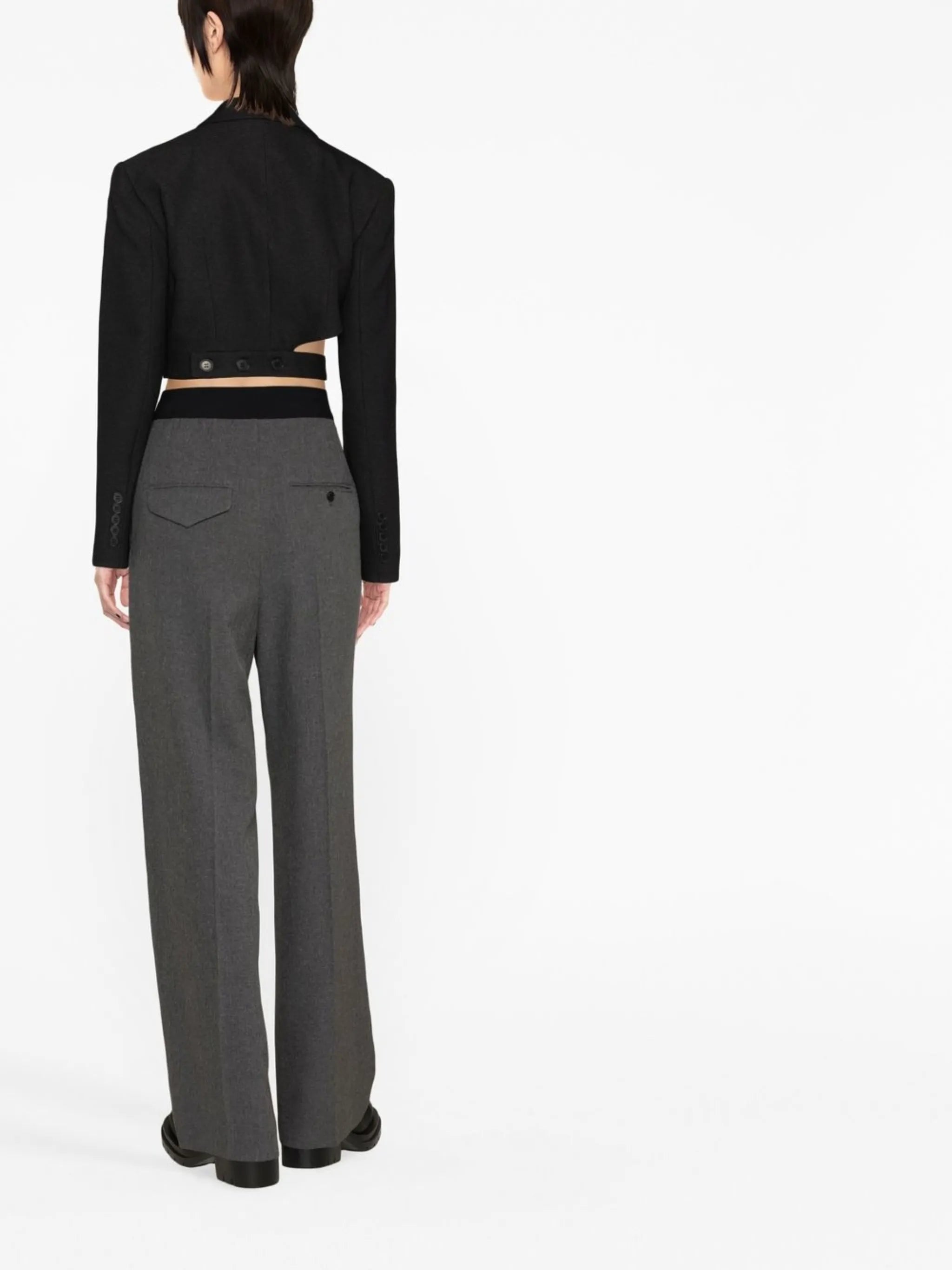 logo-patch wide trousers