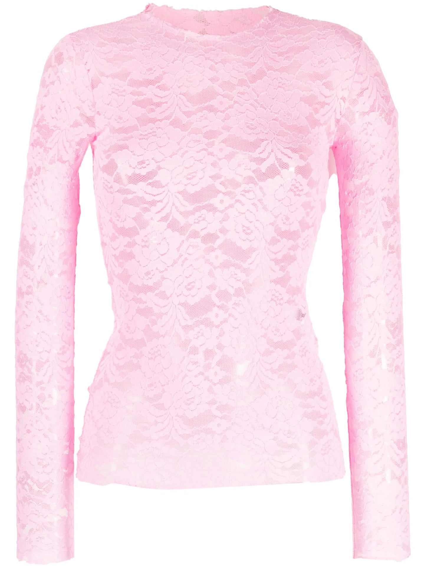 floral-lace long-sleeve top