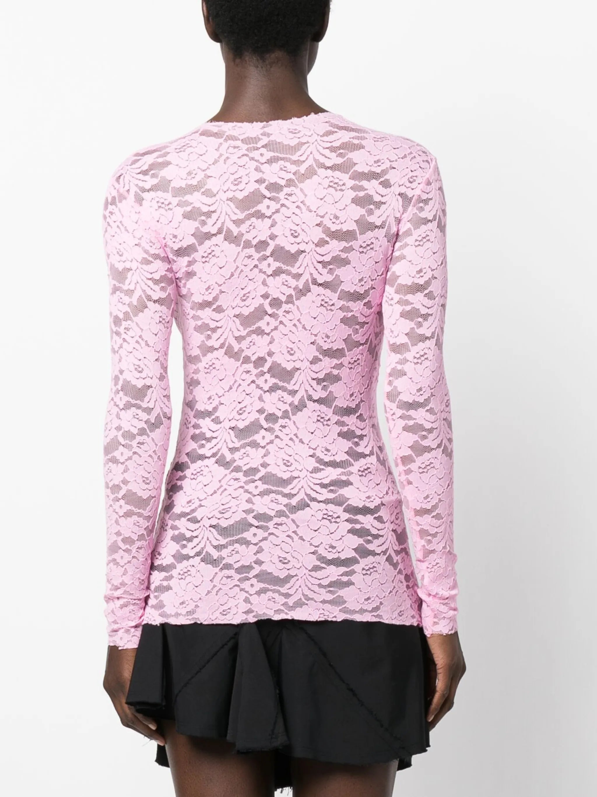 floral-lace long-sleeve top