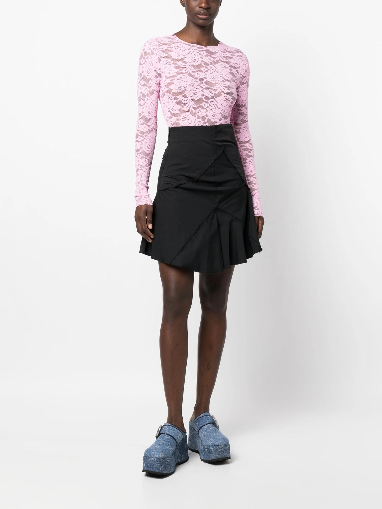 floral-lace long-sleeve top