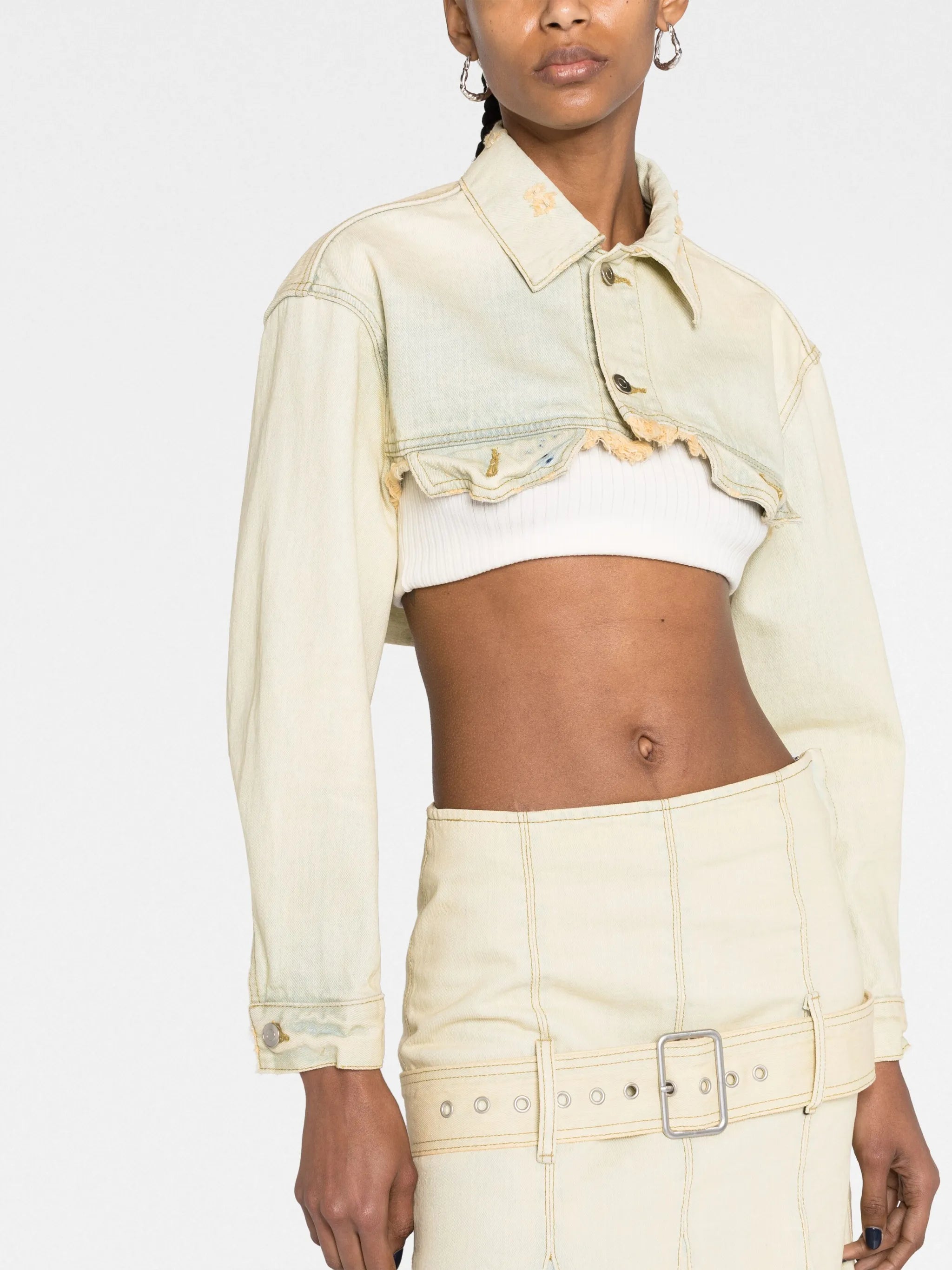 bleached cropped denim jacket