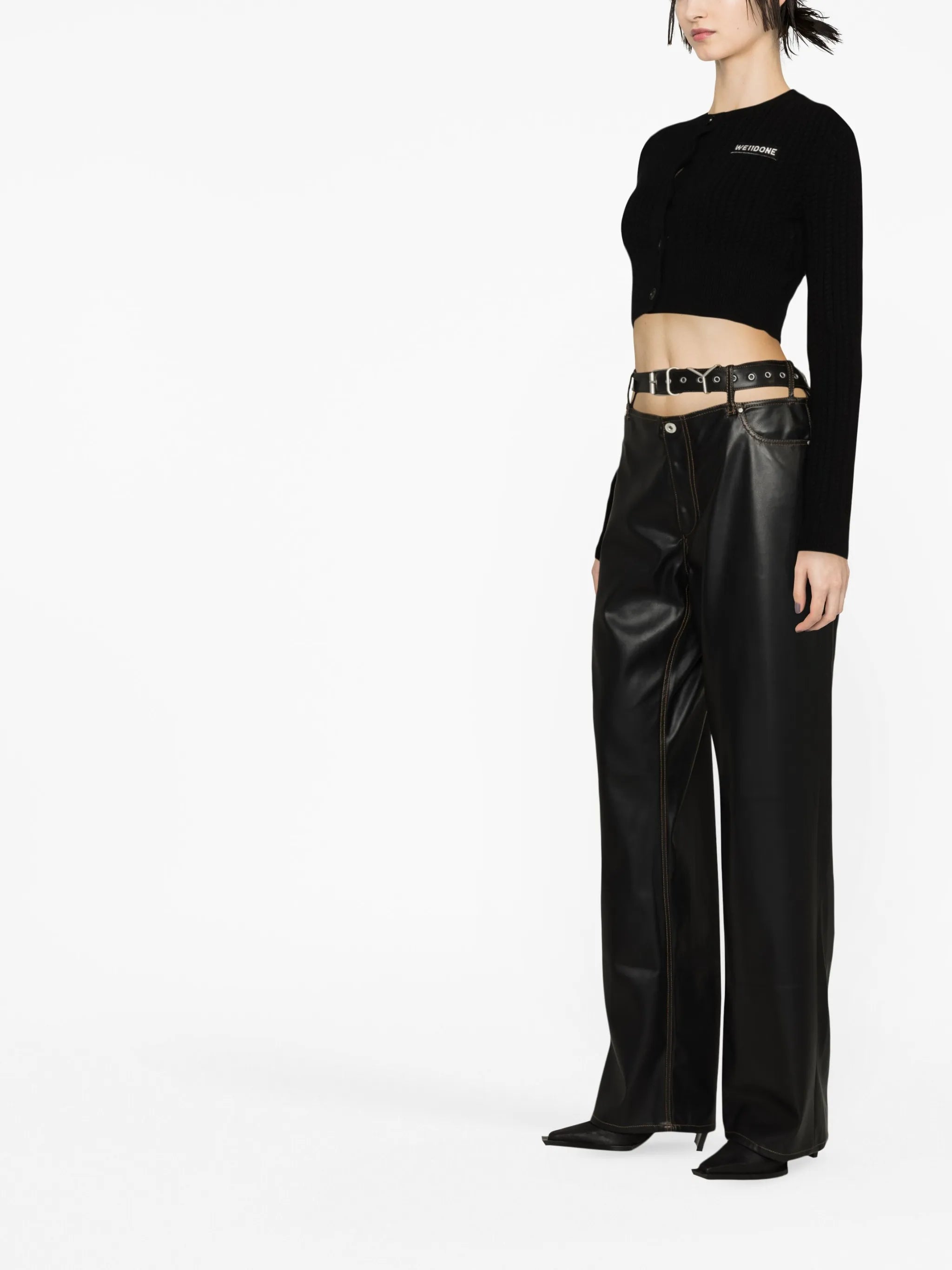 cable-knit cropped cardigan