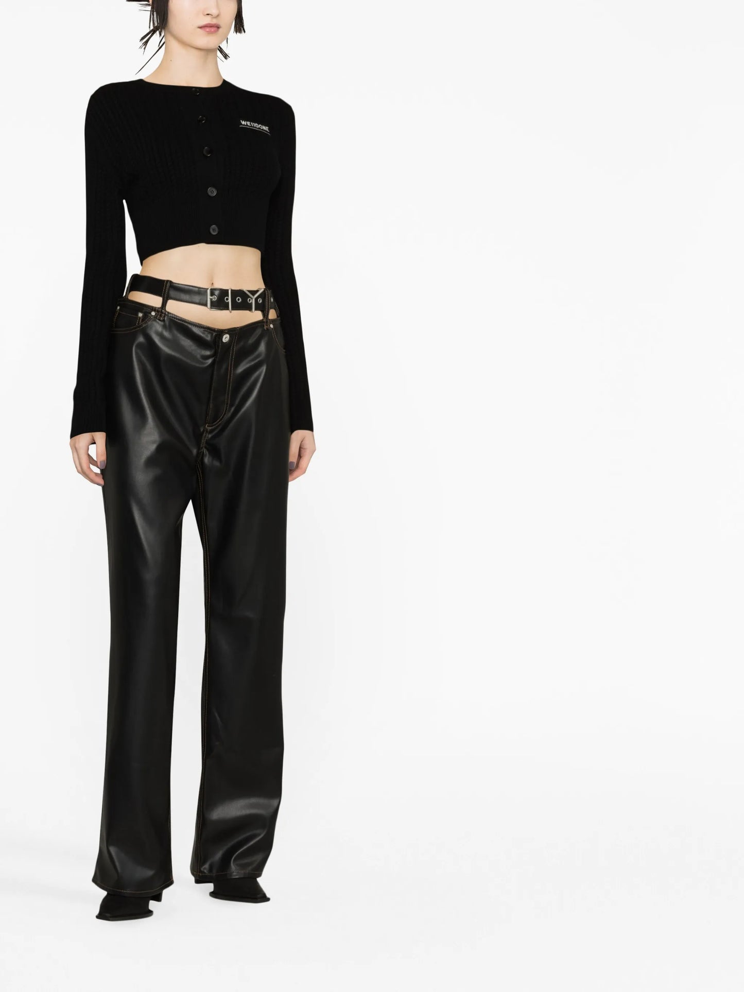 cable-knit cropped cardigan