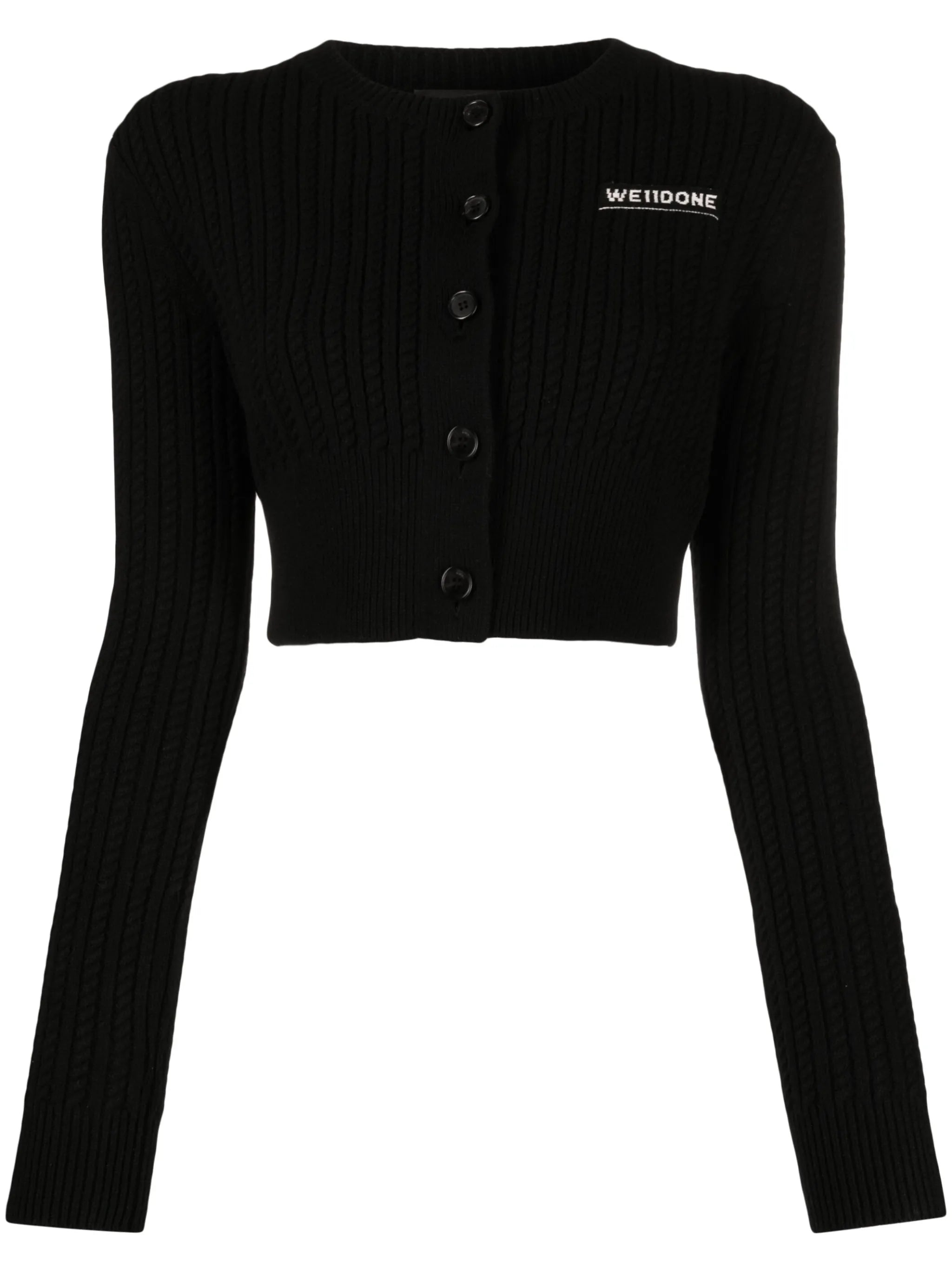 cable-knit cropped cardigan