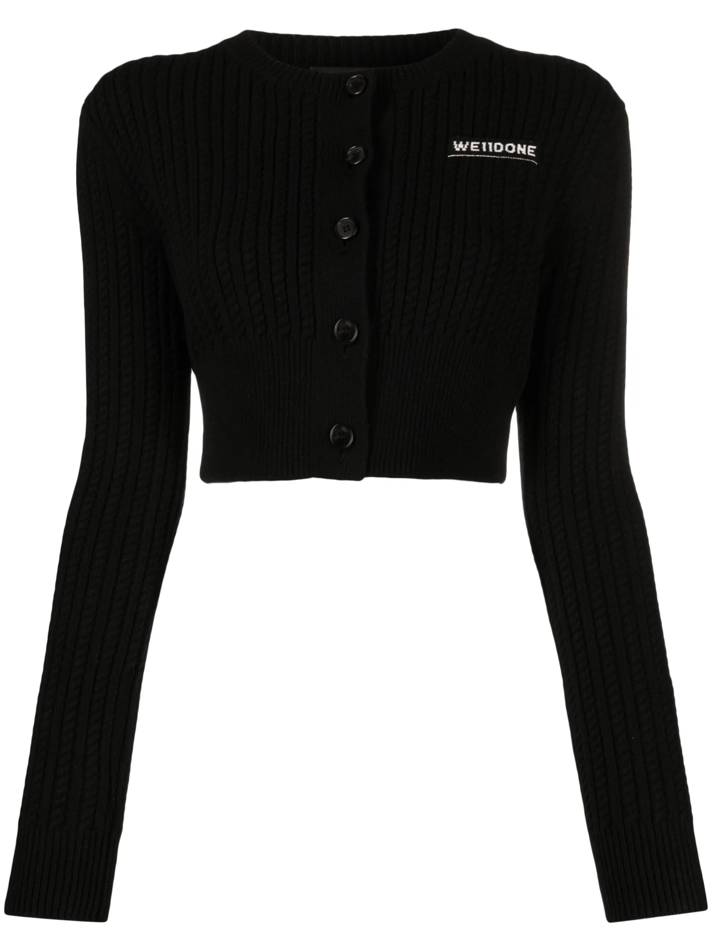 cable-knit cropped cardigan