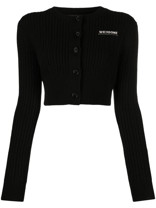 cable-knit cropped cardigan