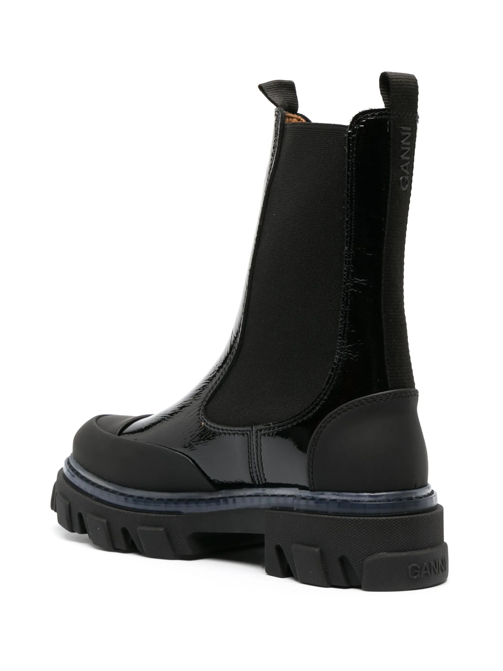 patent leather ankle boots