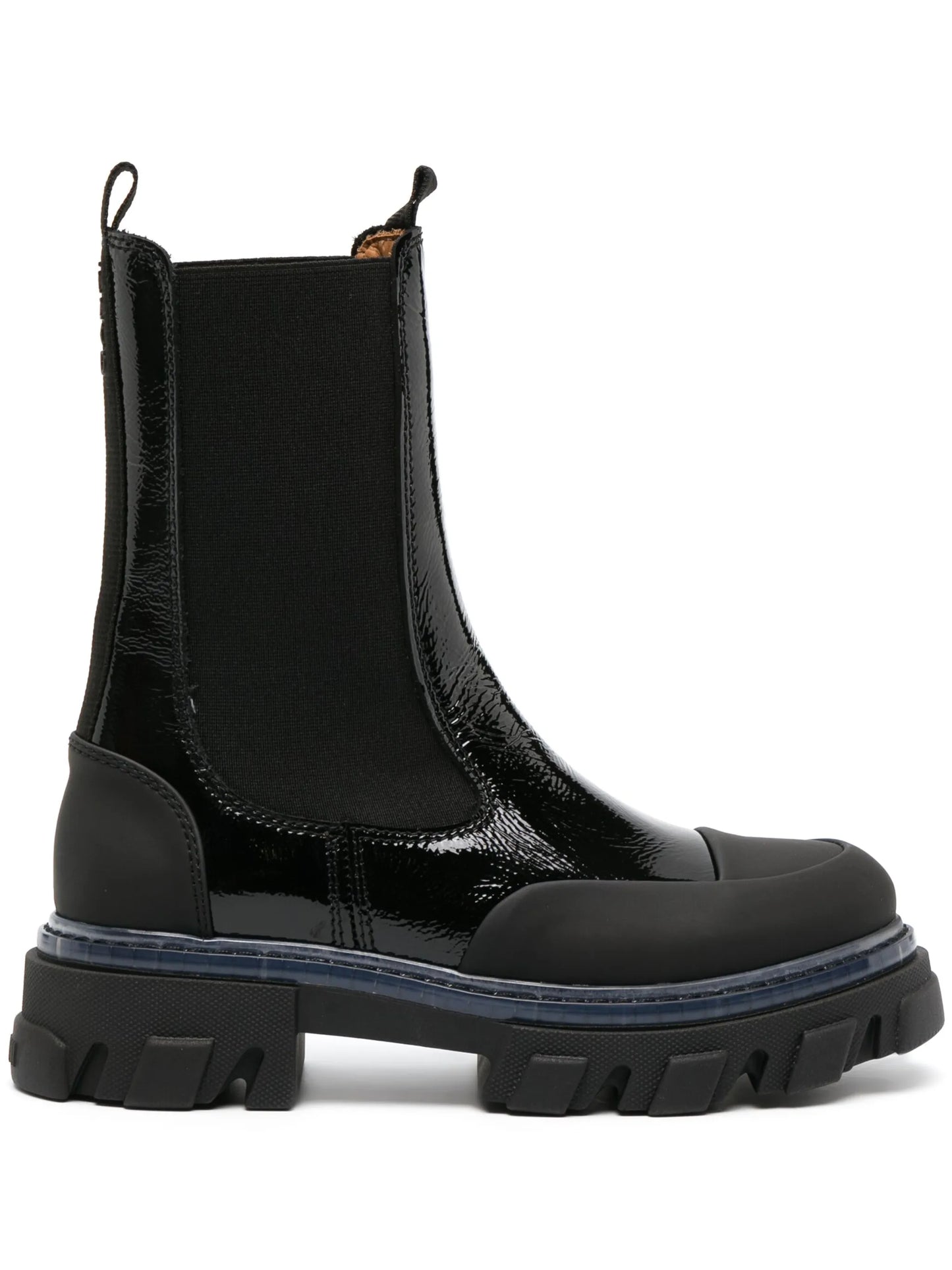 patent leather ankle boots