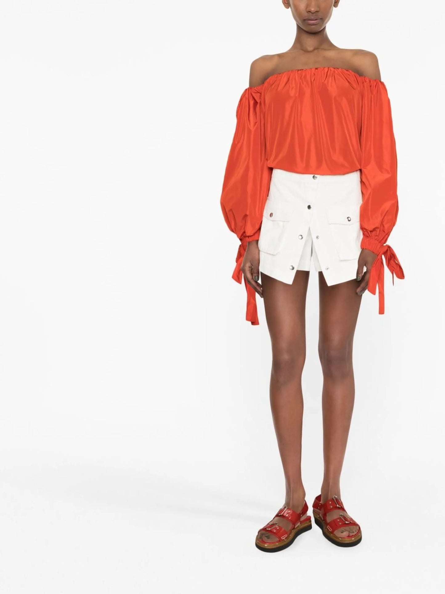 high-waisted cotton shorts