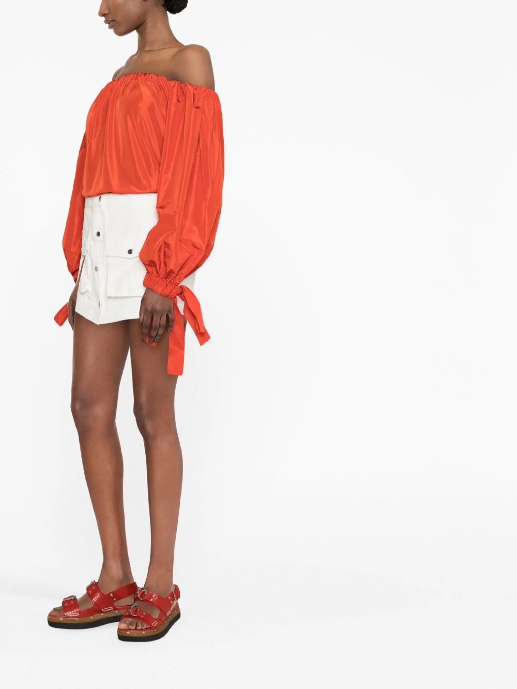 high-waisted cotton shorts