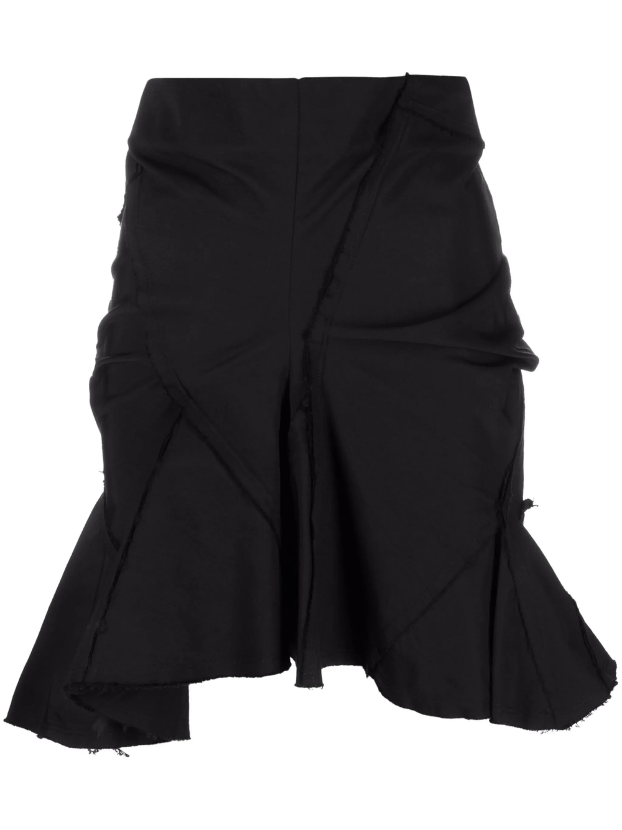 asymmetric ruffled skirt