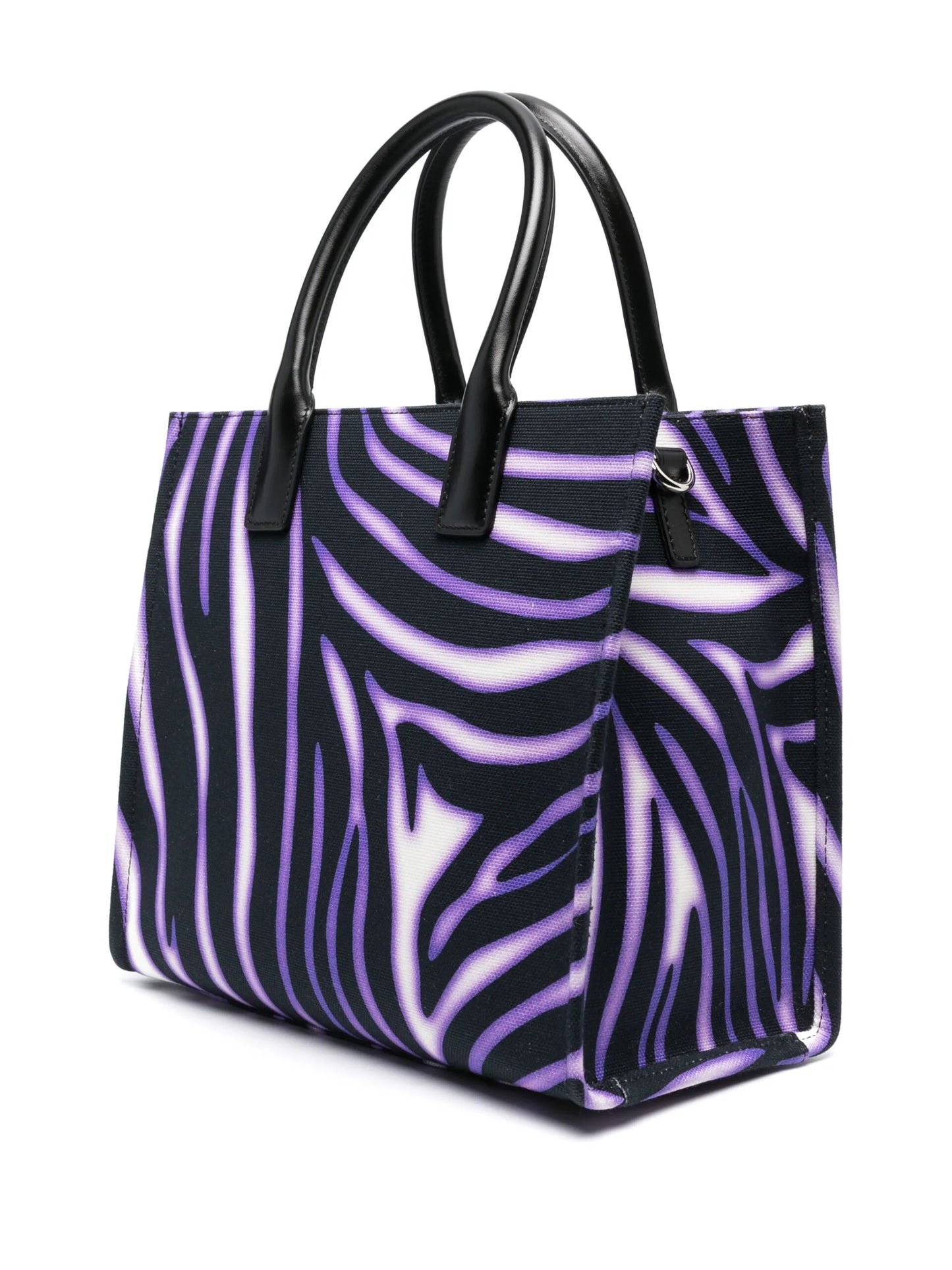 large zebra-print tote bag
