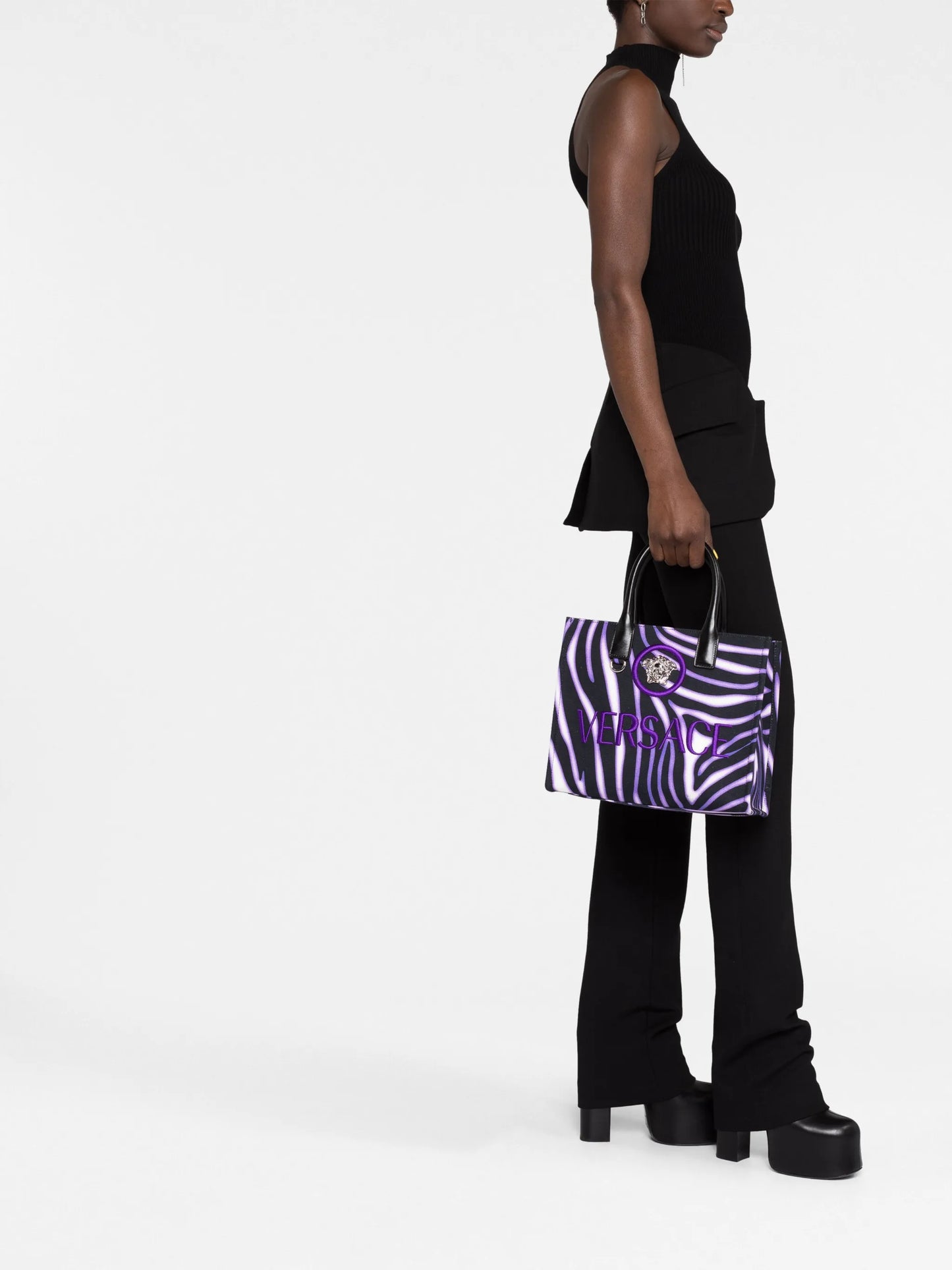 large zebra-print tote bag