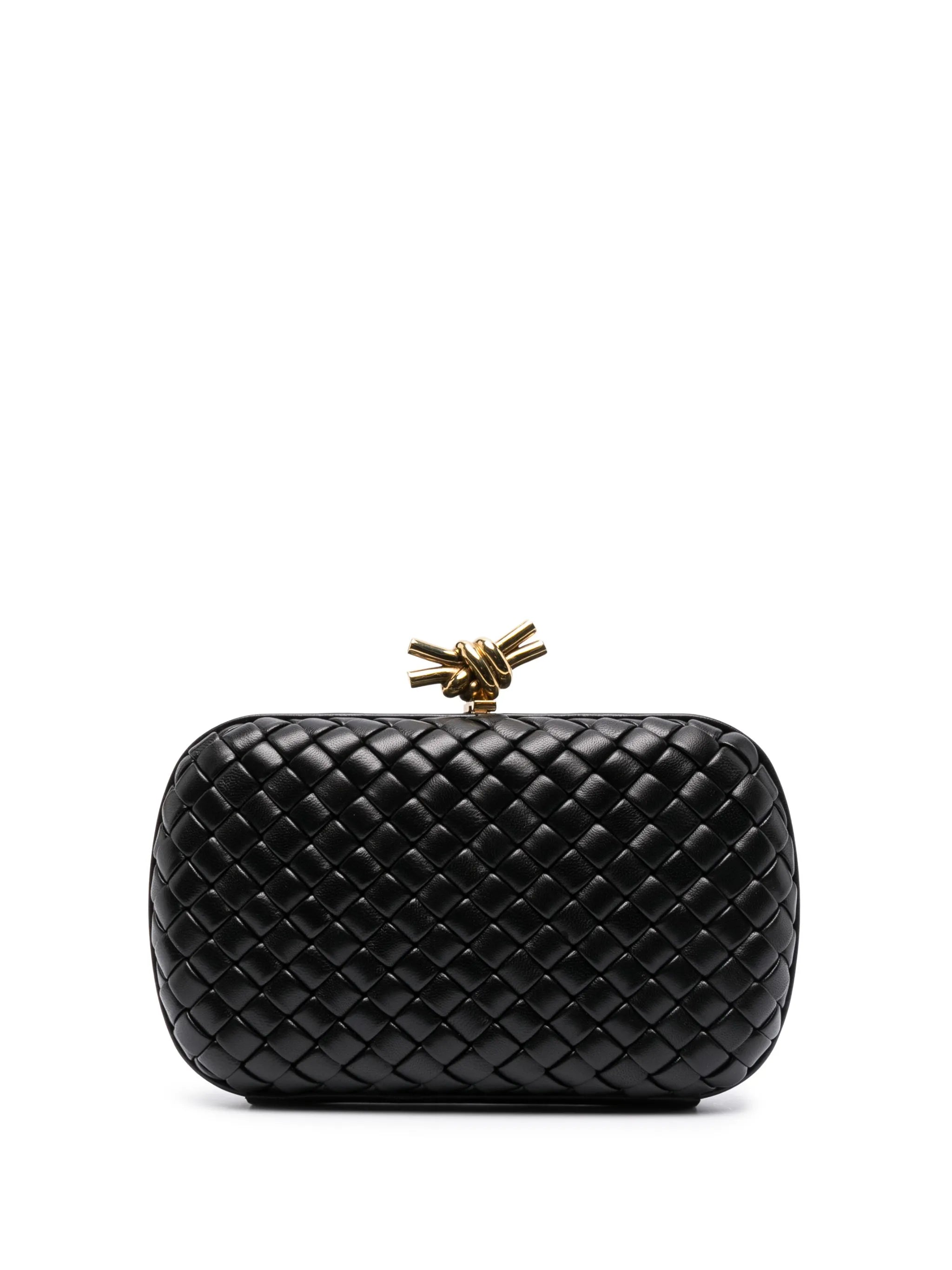 Knot leather clutch bag