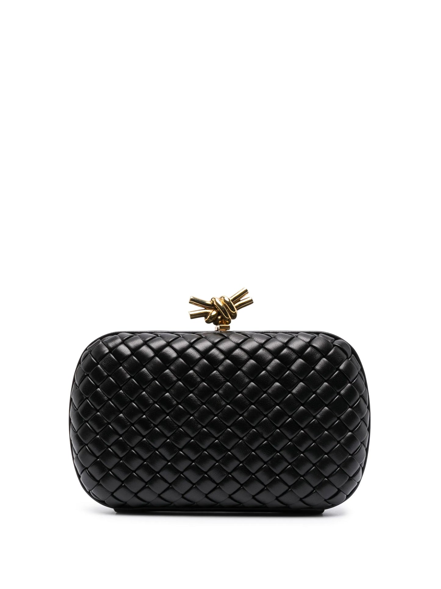 Knot leather clutch bag