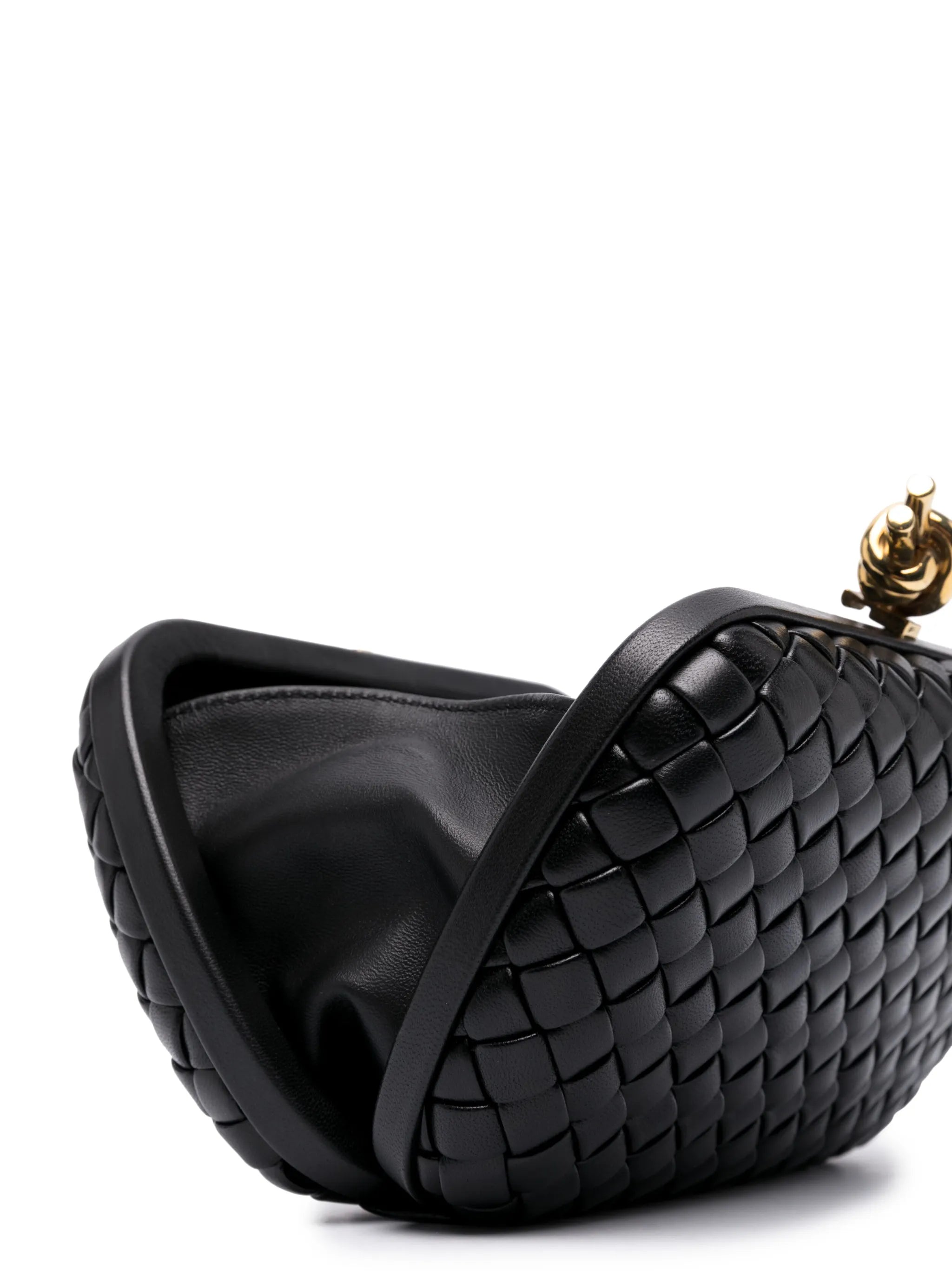 Knot leather clutch bag