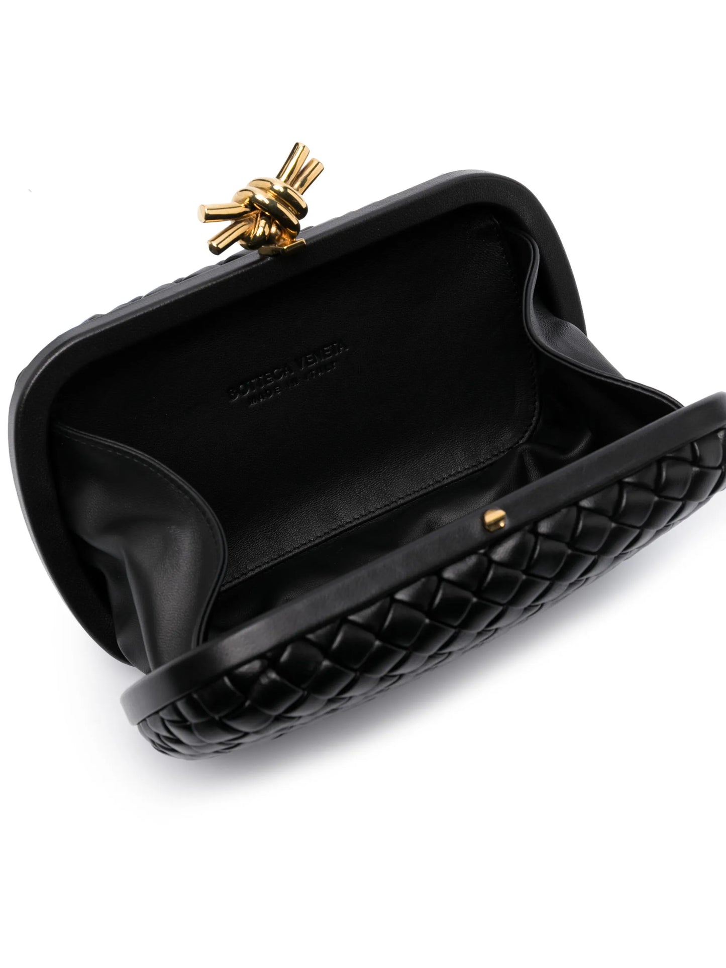 Knot leather clutch bag