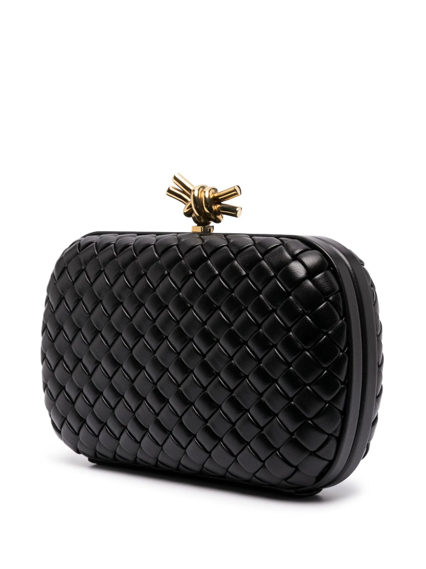 Knot leather clutch bag