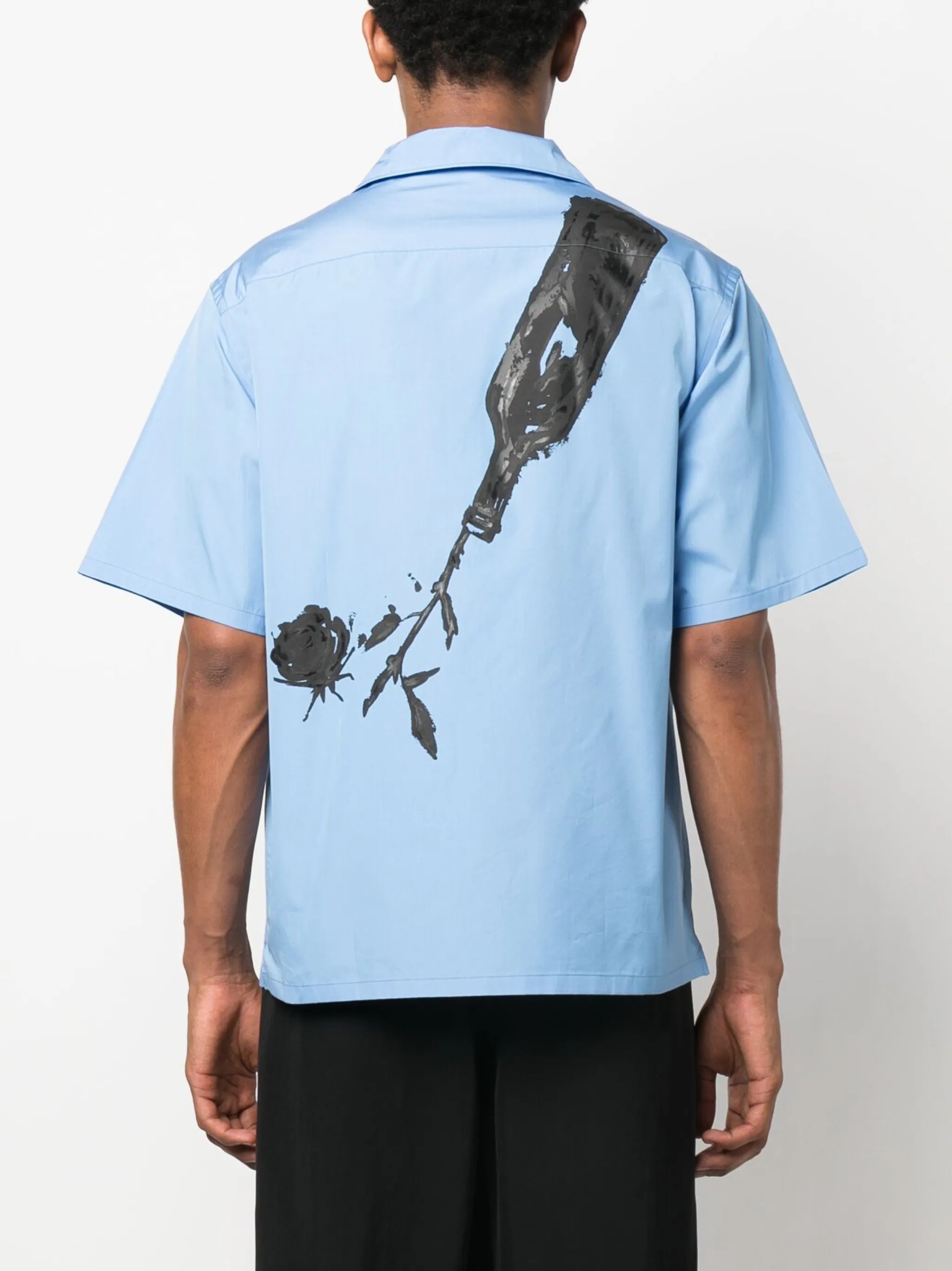 bottle-print short-sleeve shirt
