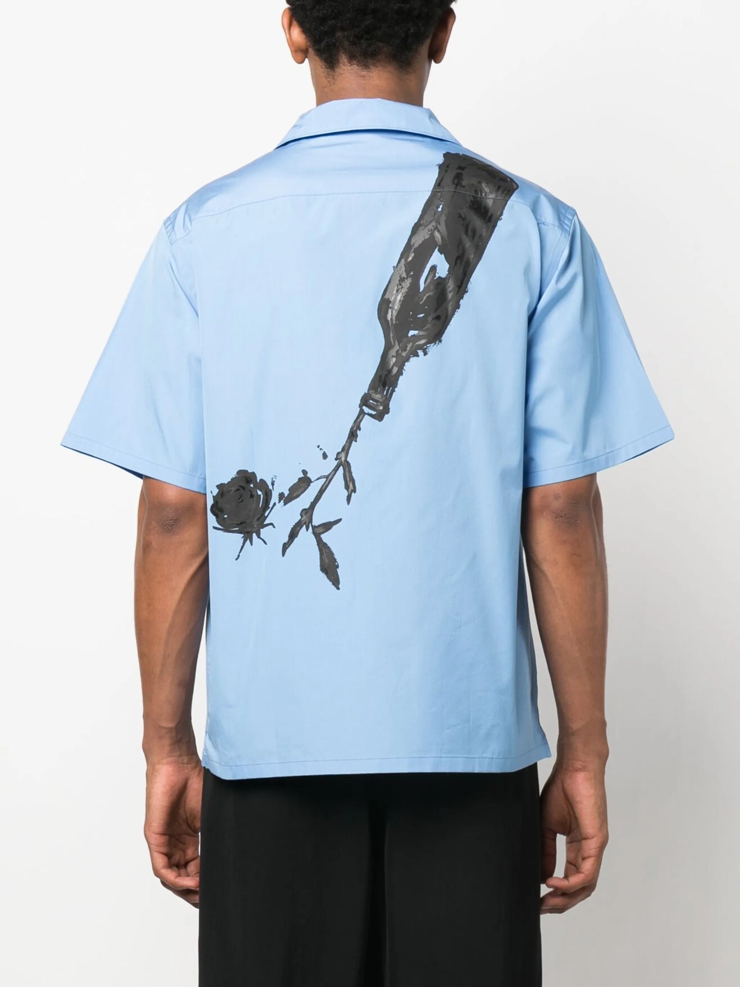 bottle-print short-sleeve shirt