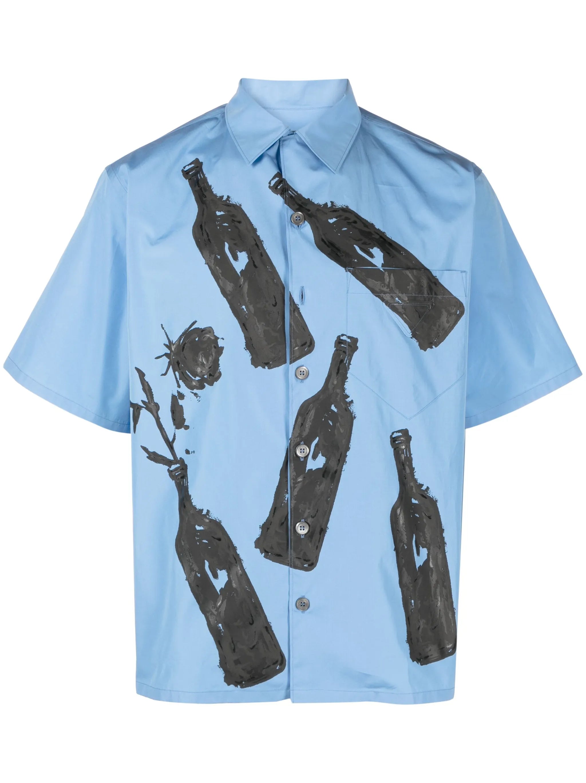 bottle-print short-sleeve shirt