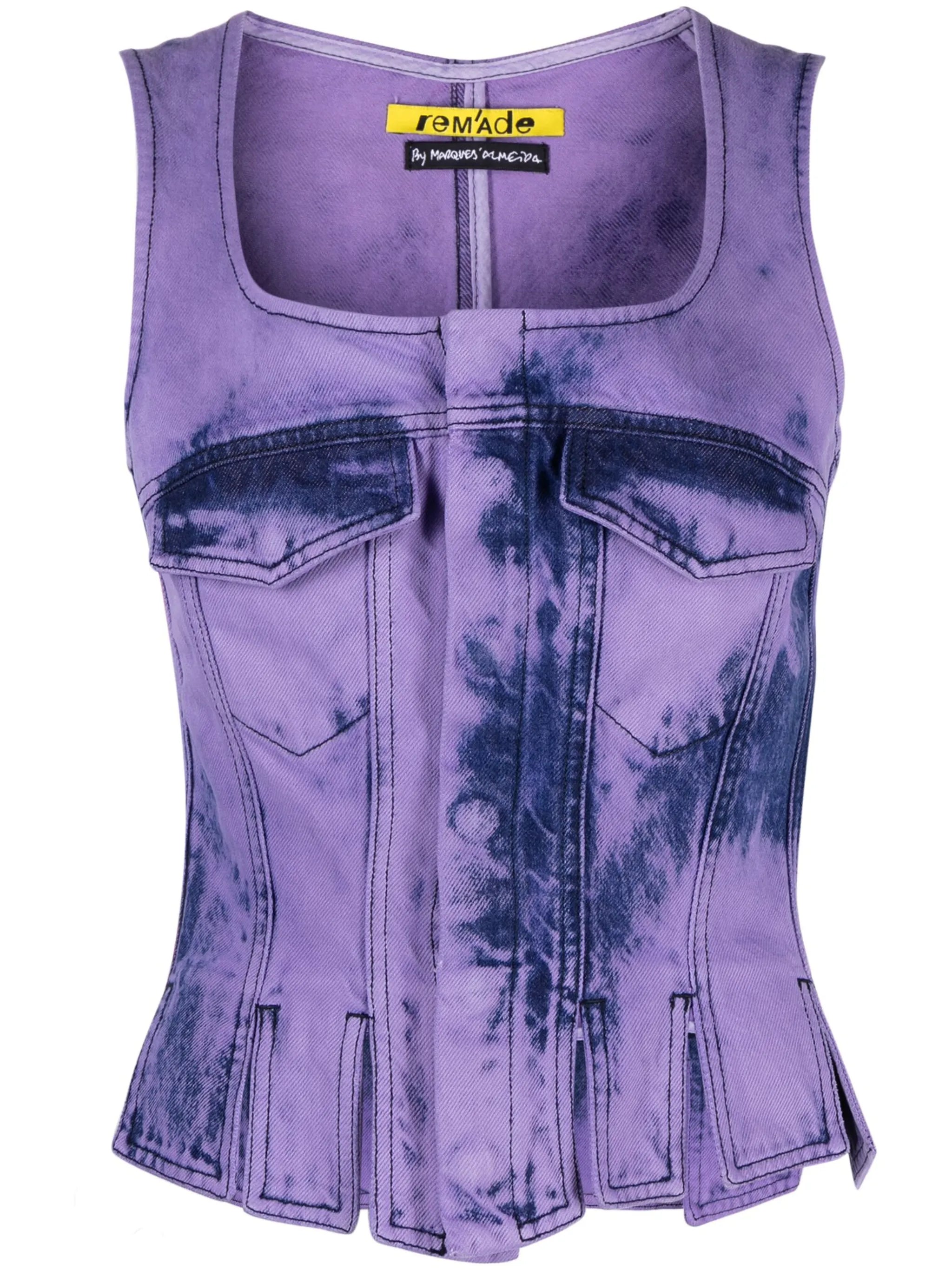 tie-dye denim corset