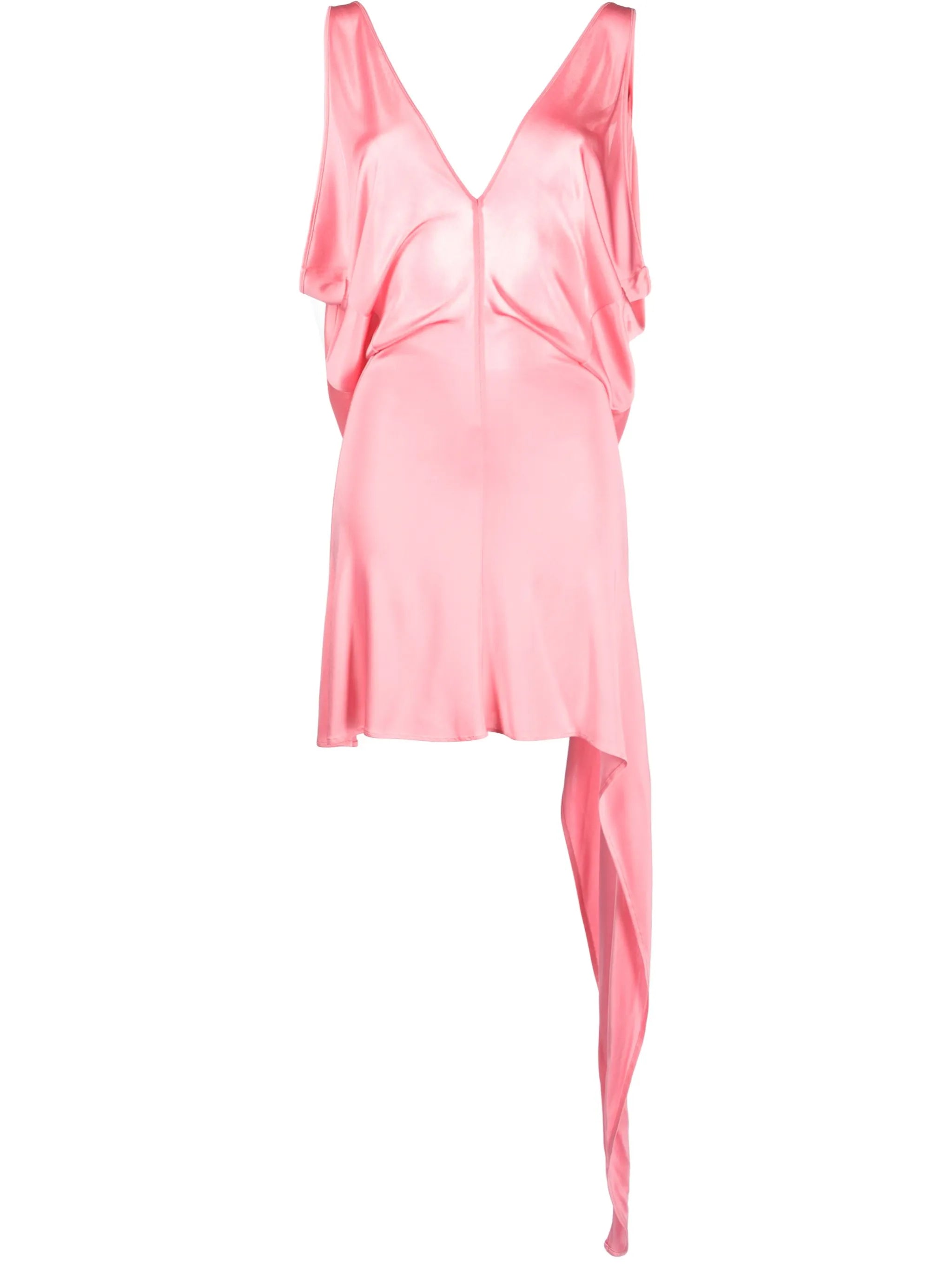 satin V-neck mini dress