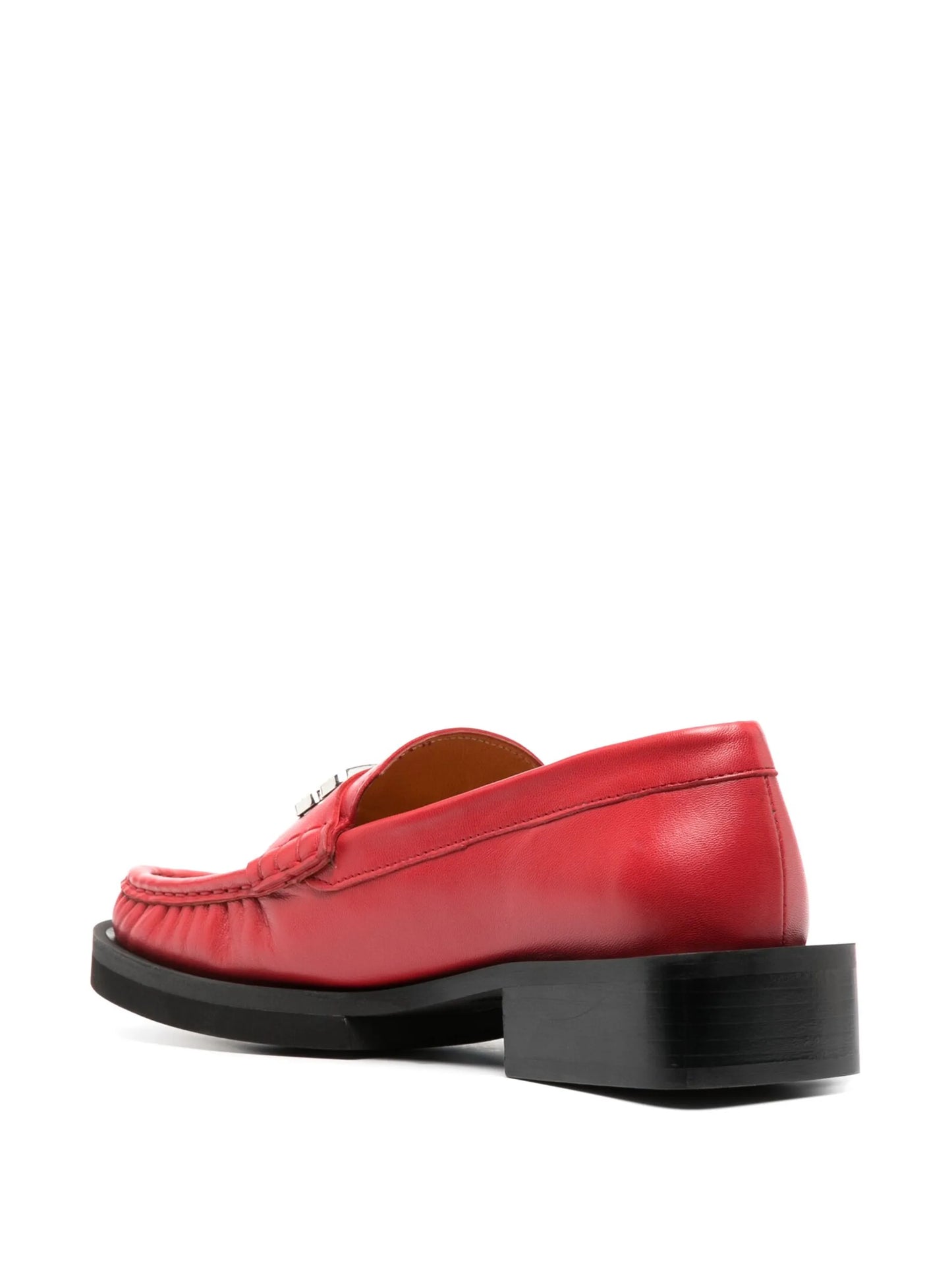 logo-plaque leather loafer