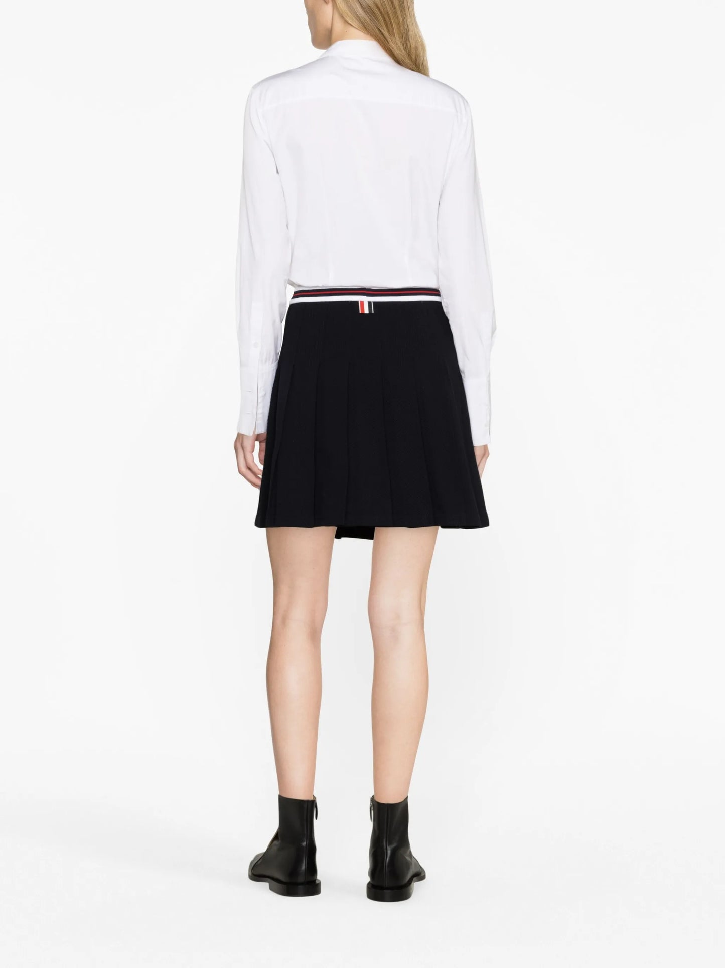 pleated cotton miniskirt