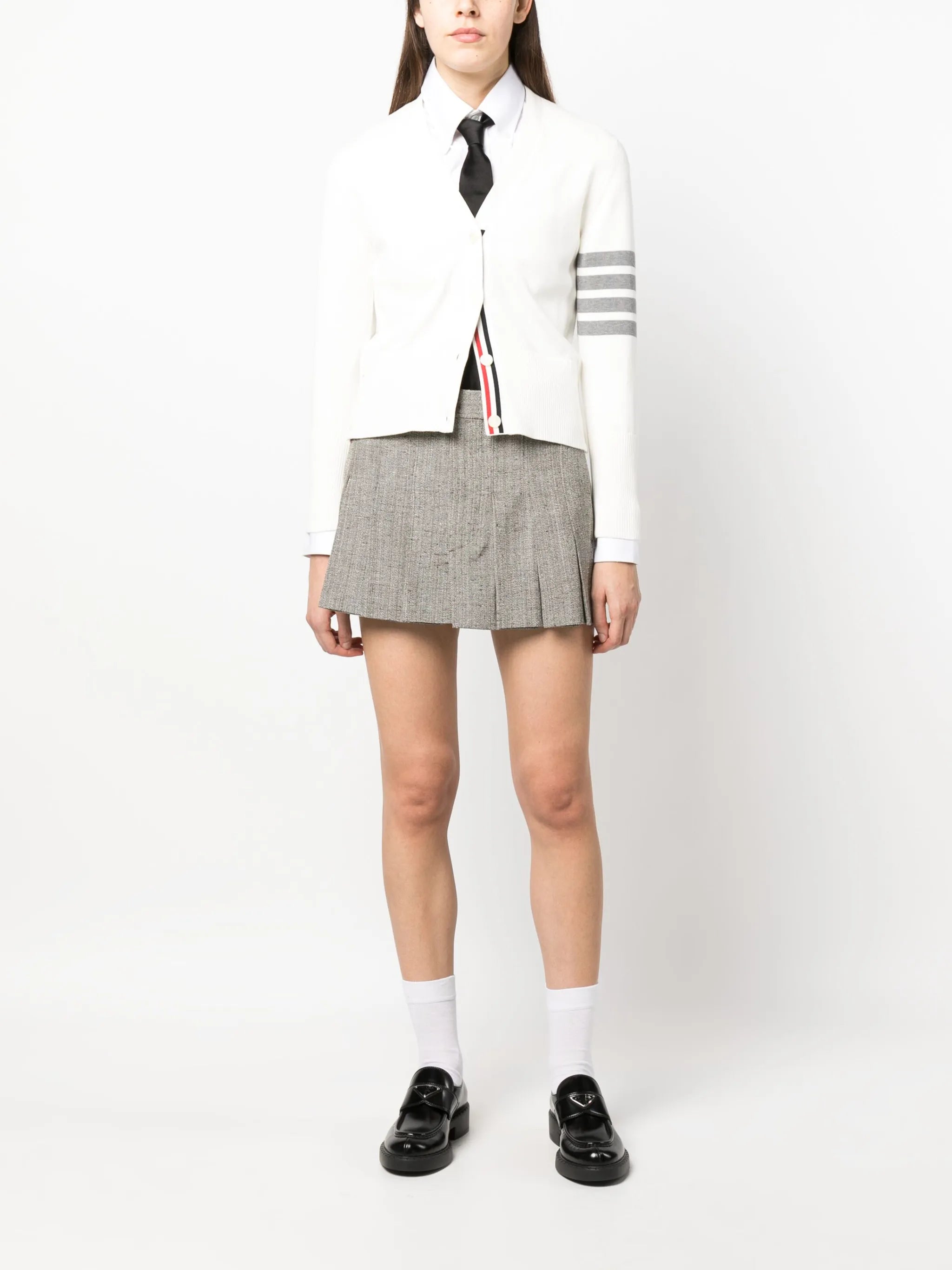 4-Bar ship intarsia cardigan