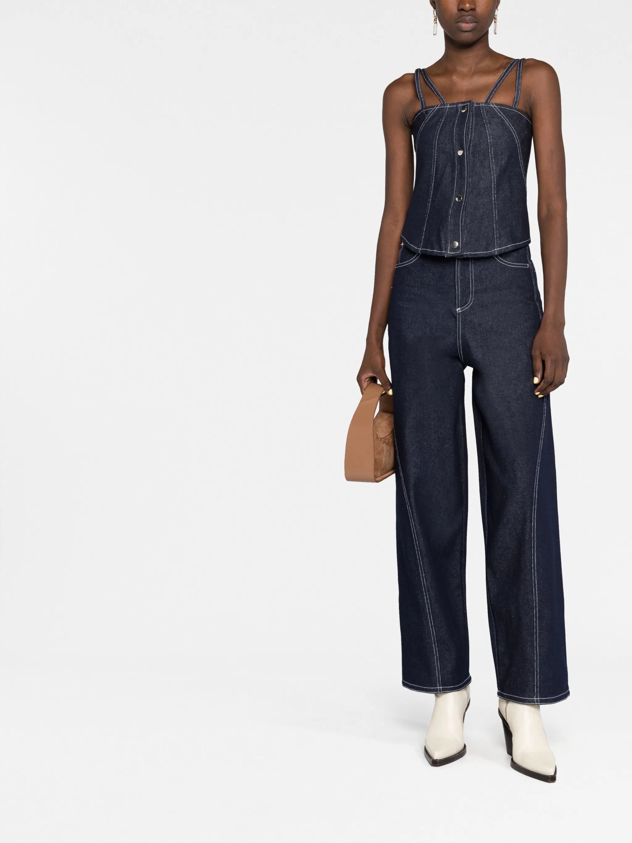 Sleeveless denim top