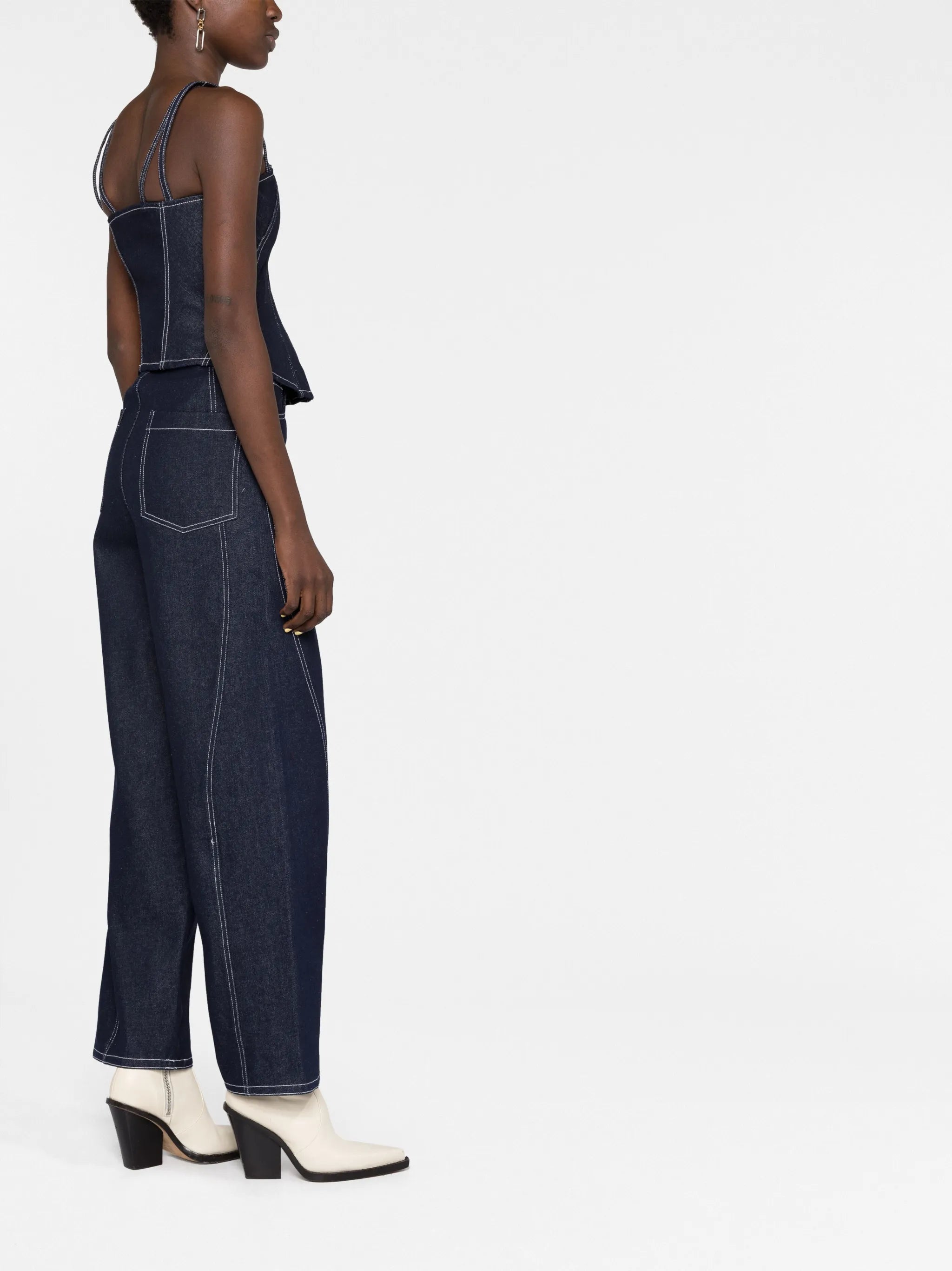 Sleeveless denim top