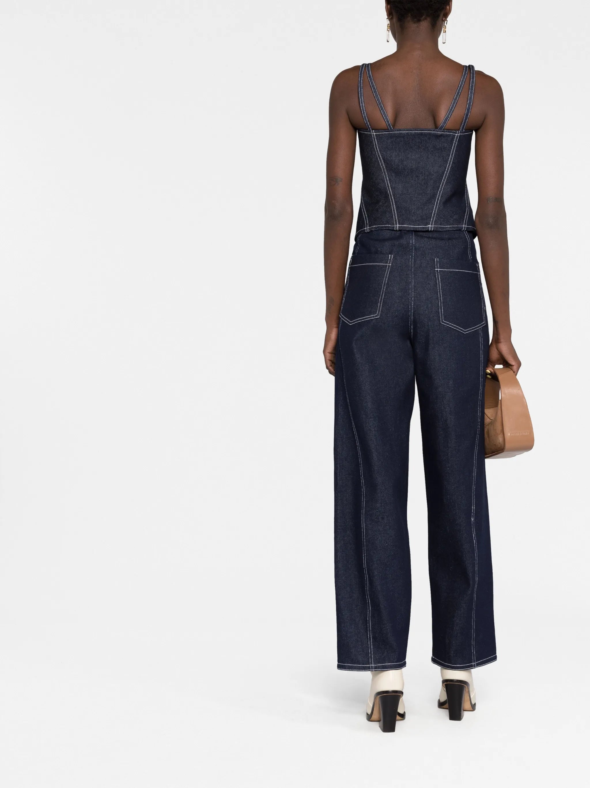 Sleeveless denim top