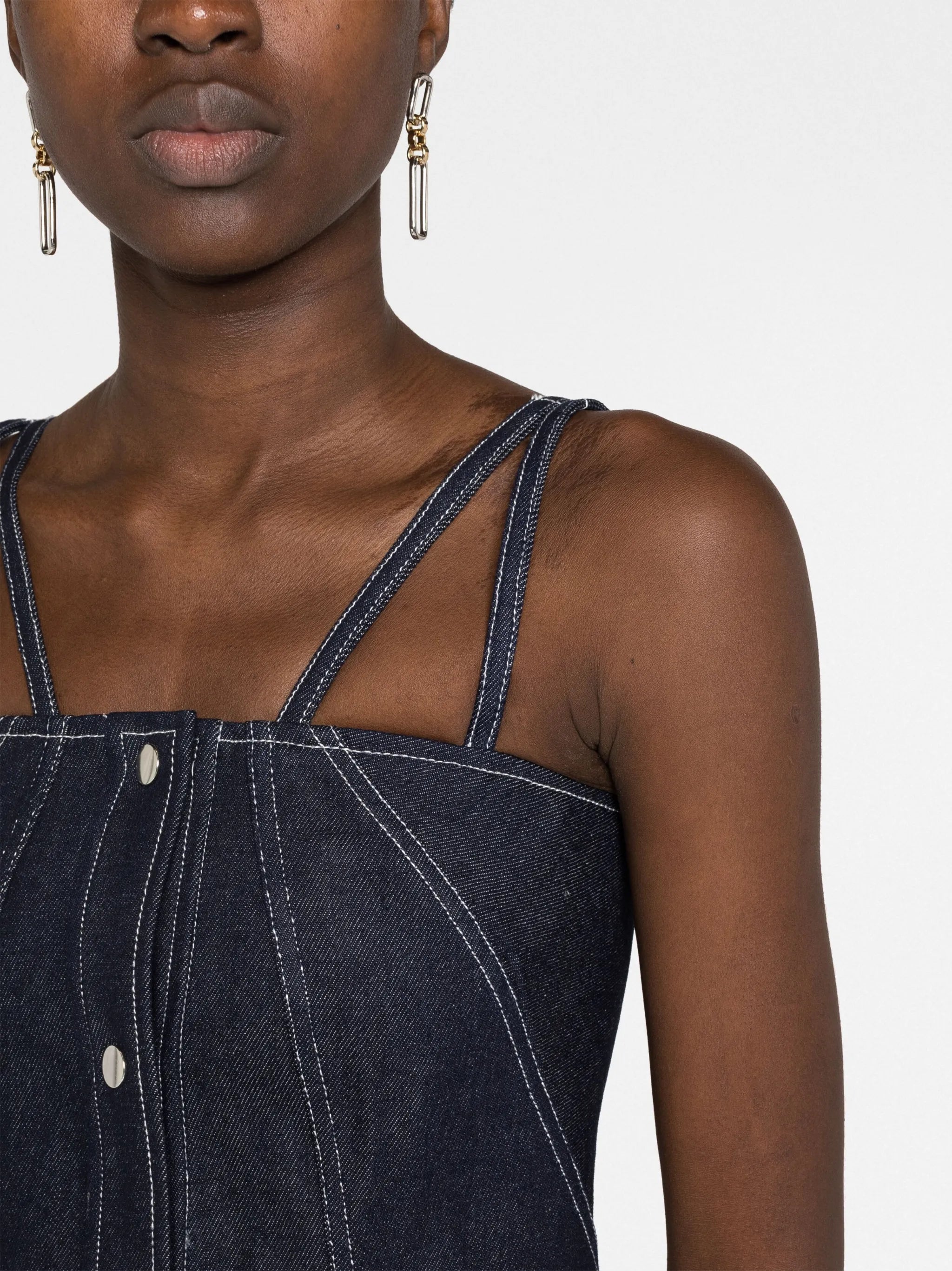 Sleeveless denim top