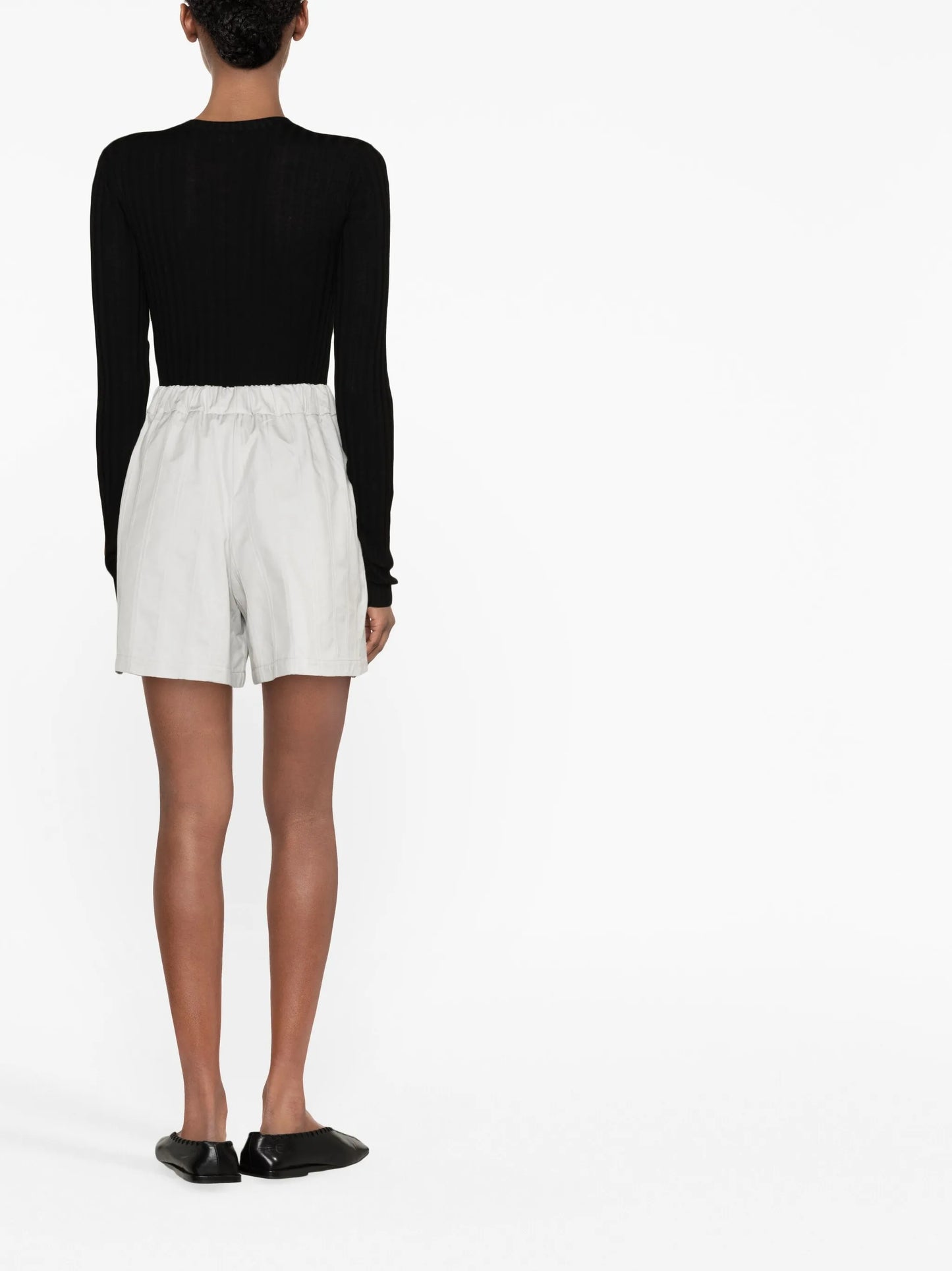 elasticated-waistband cotton shorts
