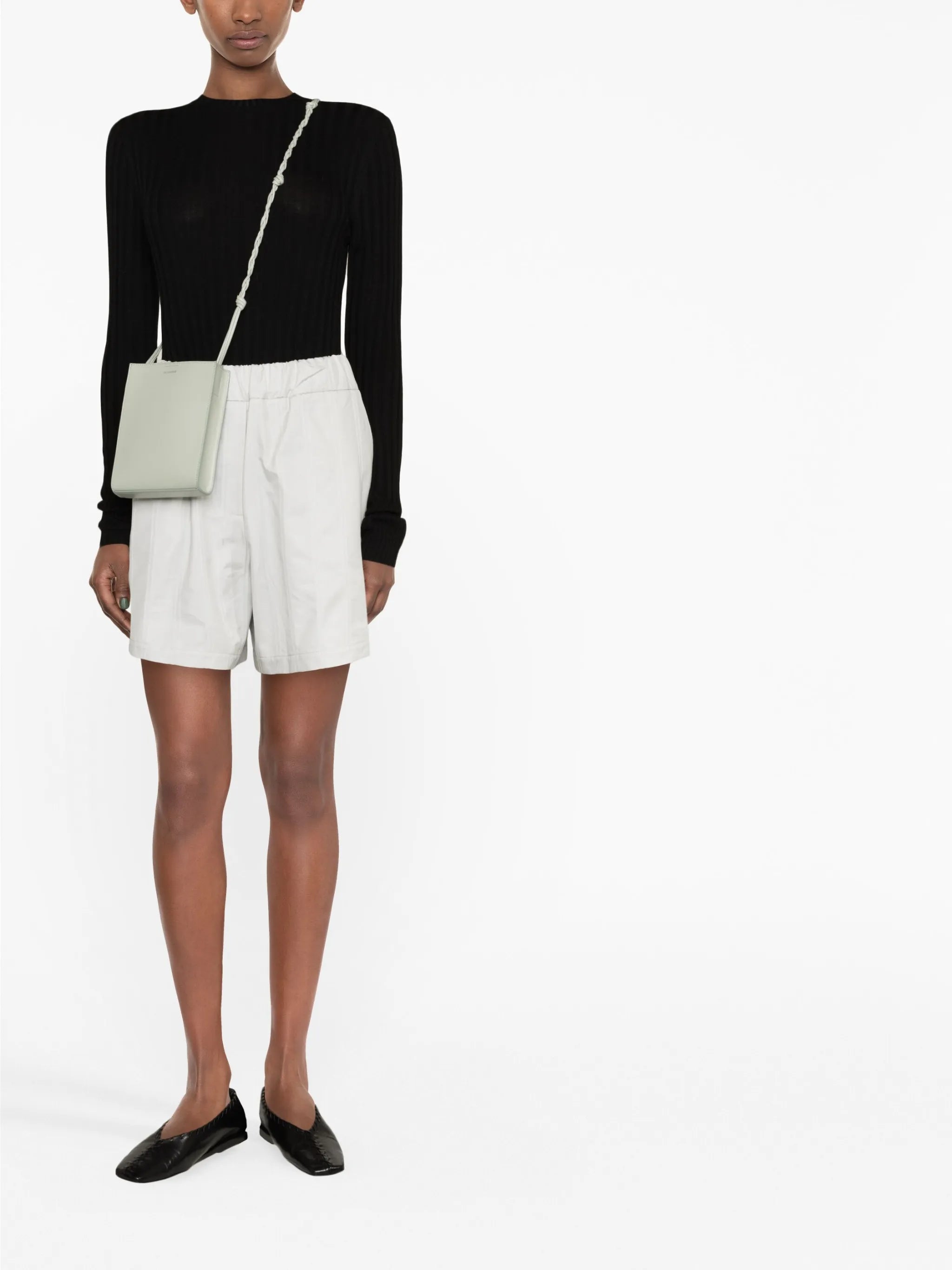 elasticated-waistband cotton shorts