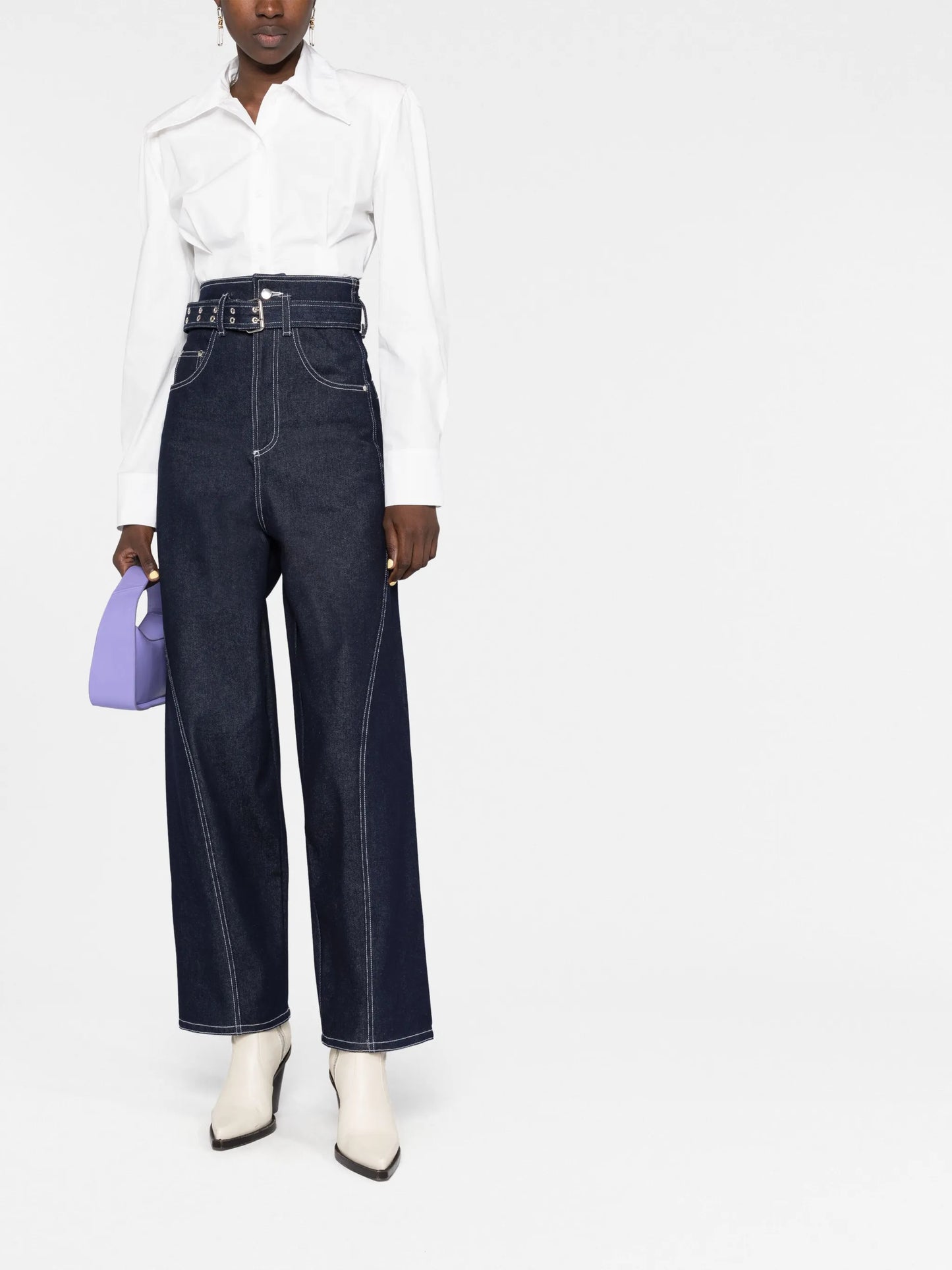 high waist straight-leg jeans