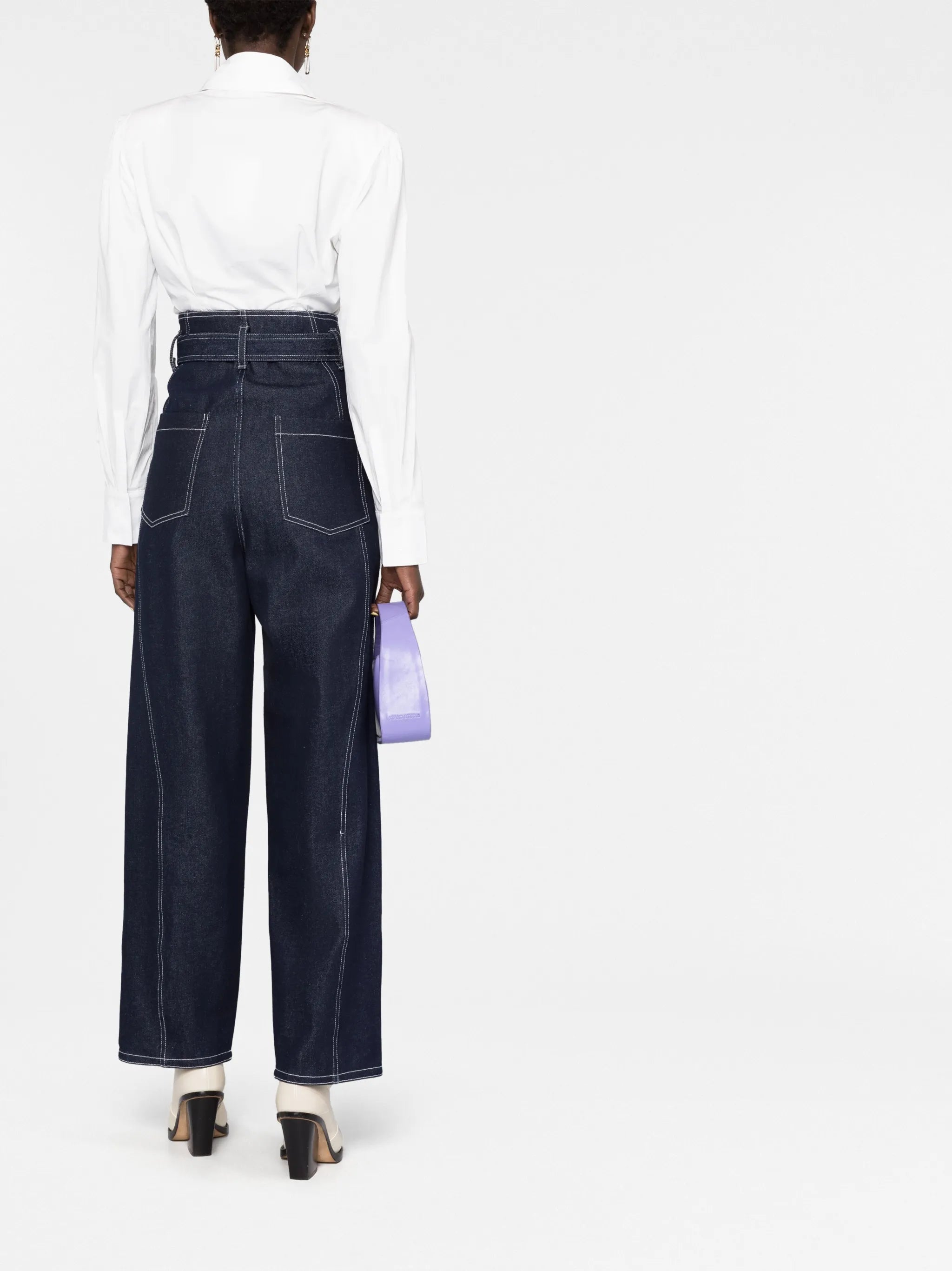 high waist straight-leg jeans