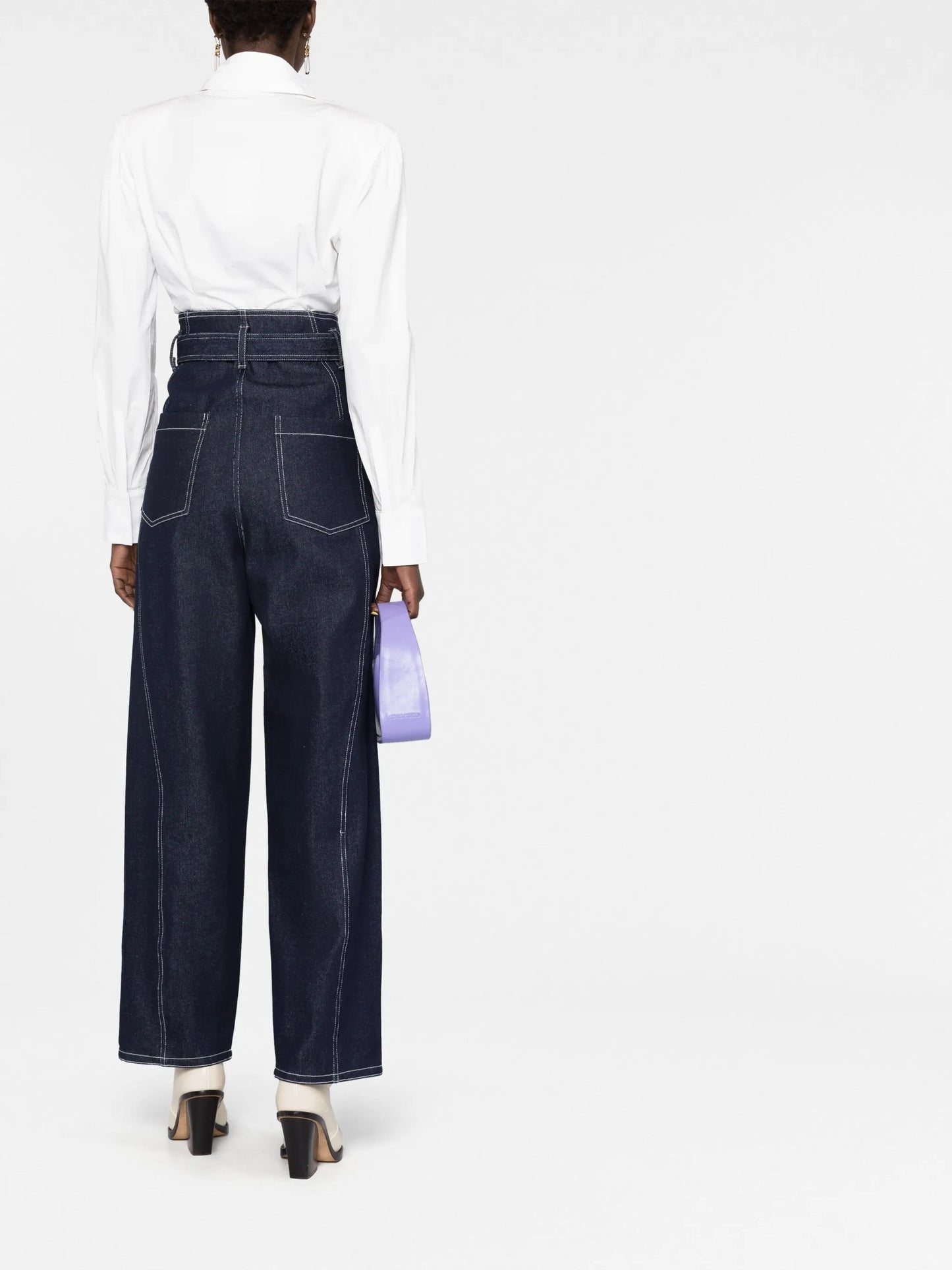 high waist straight-leg jeans