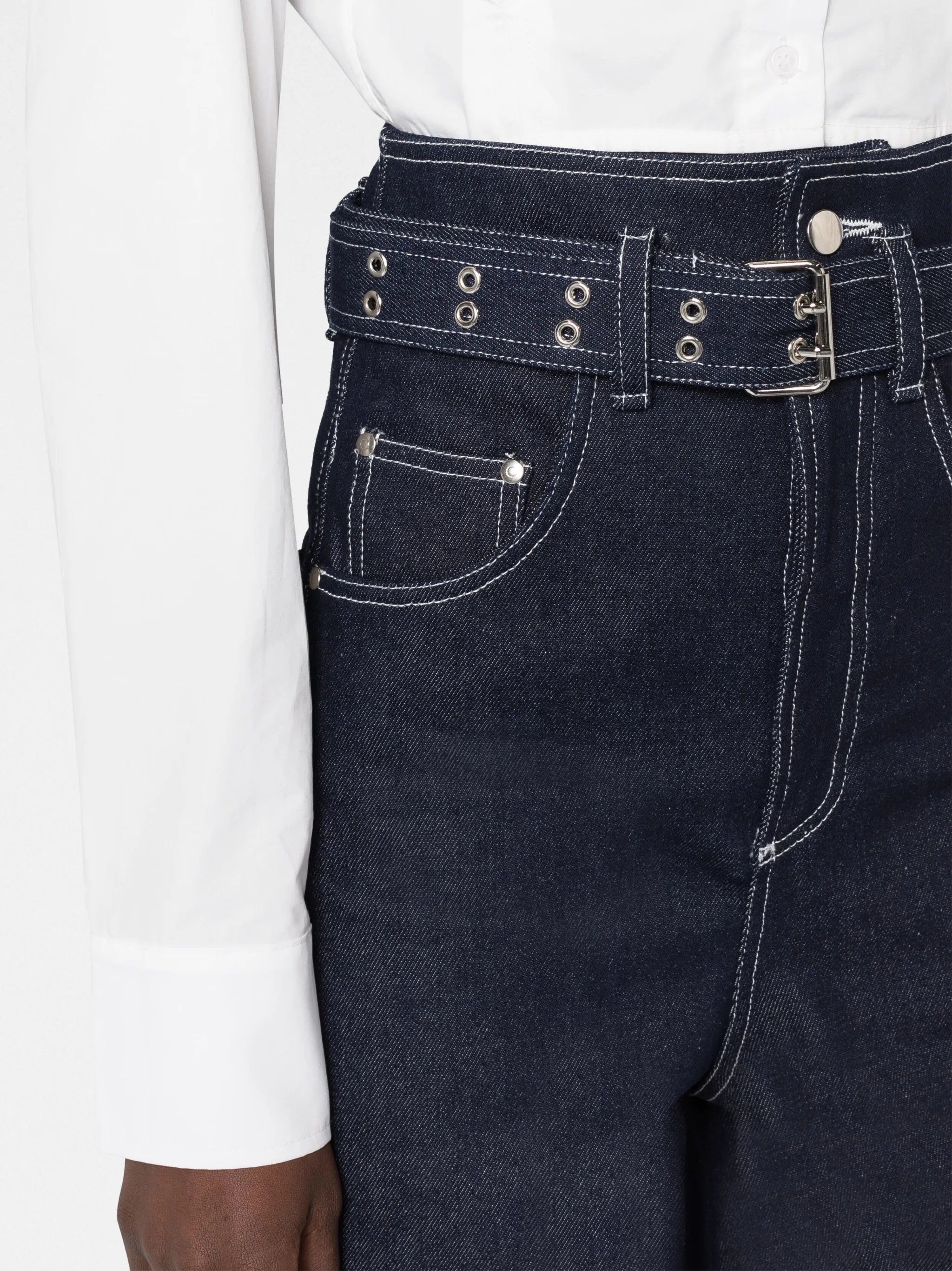 high waist straight-leg jeans