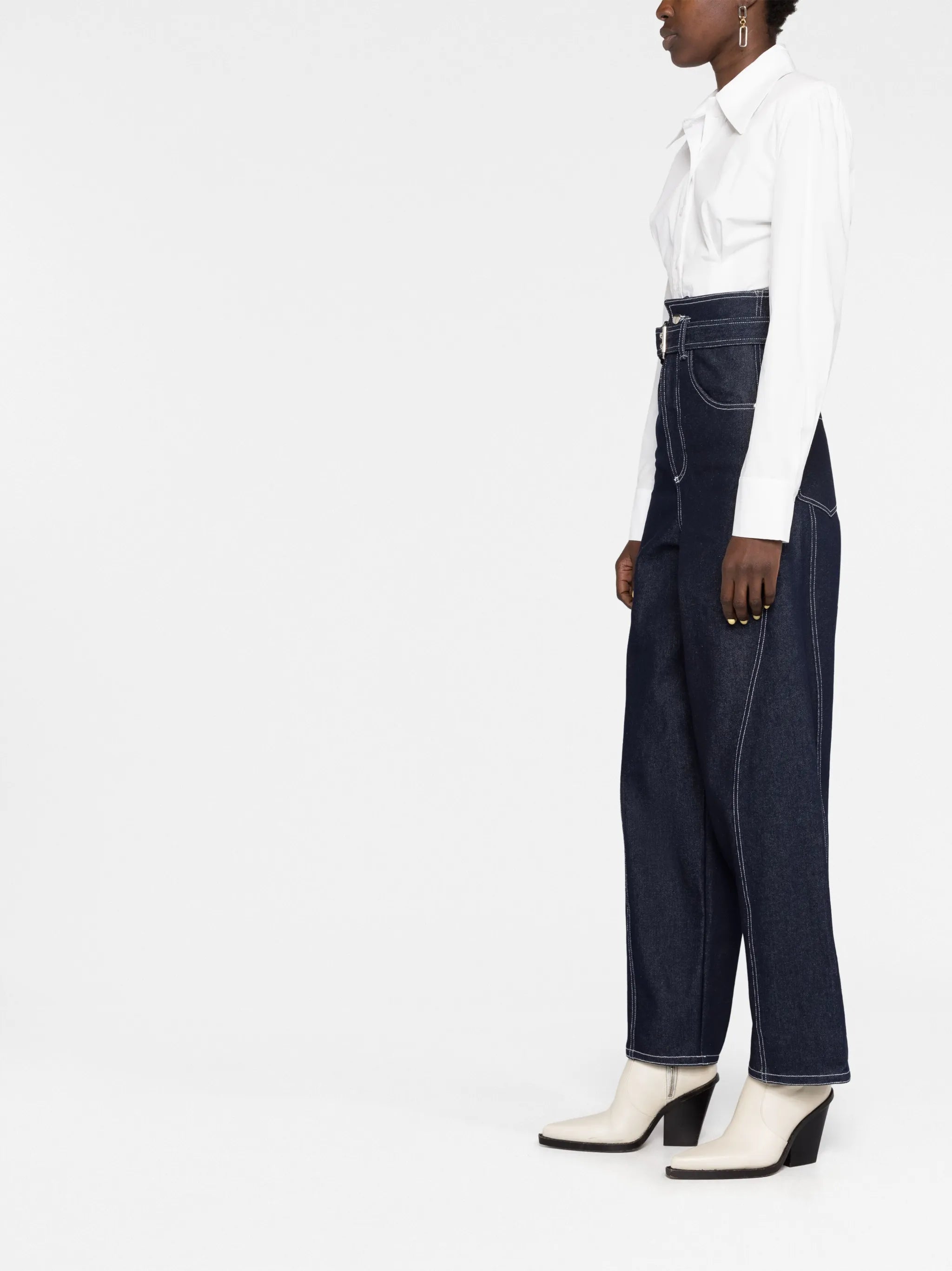 high waist straight-leg jeans