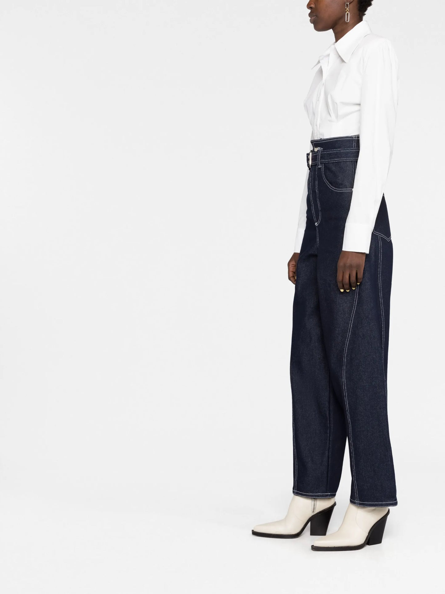 high waist straight-leg jeans