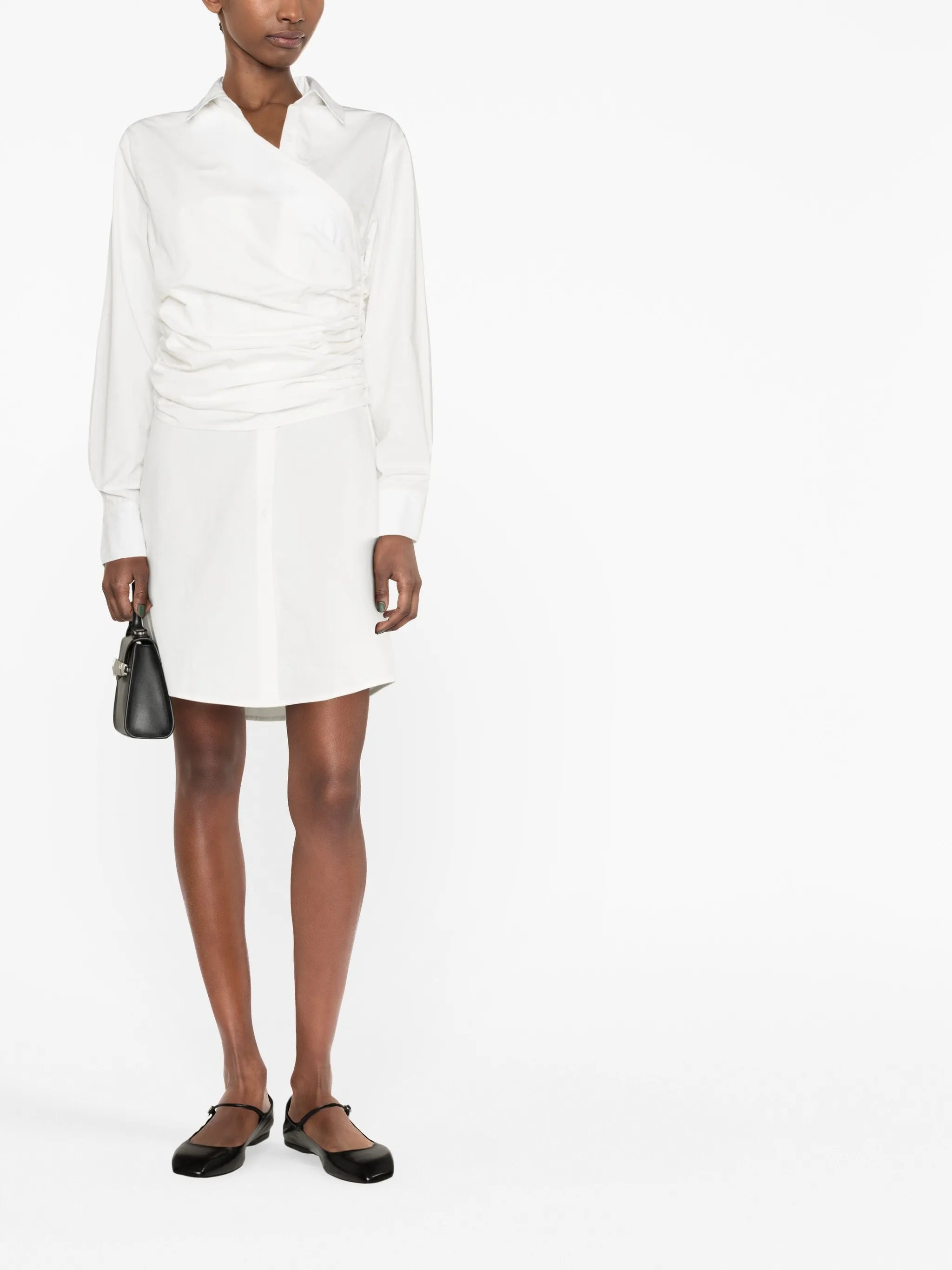 wrap-design cotton dress