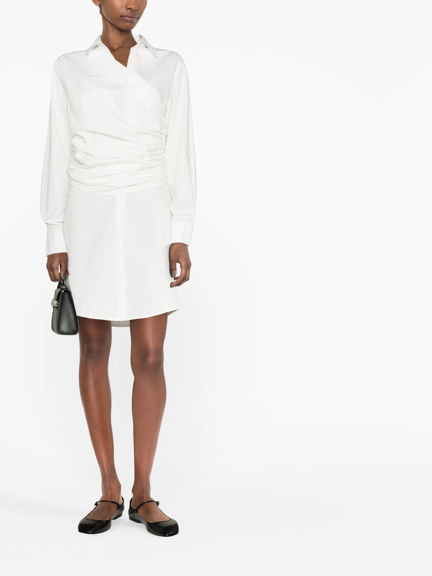 wrap-design cotton dress