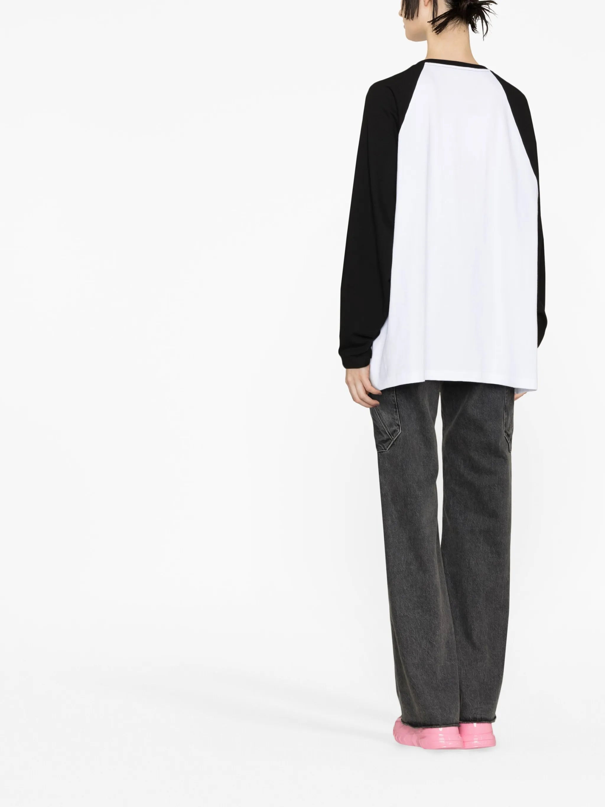 teddy-print long-sleeved T-shirt