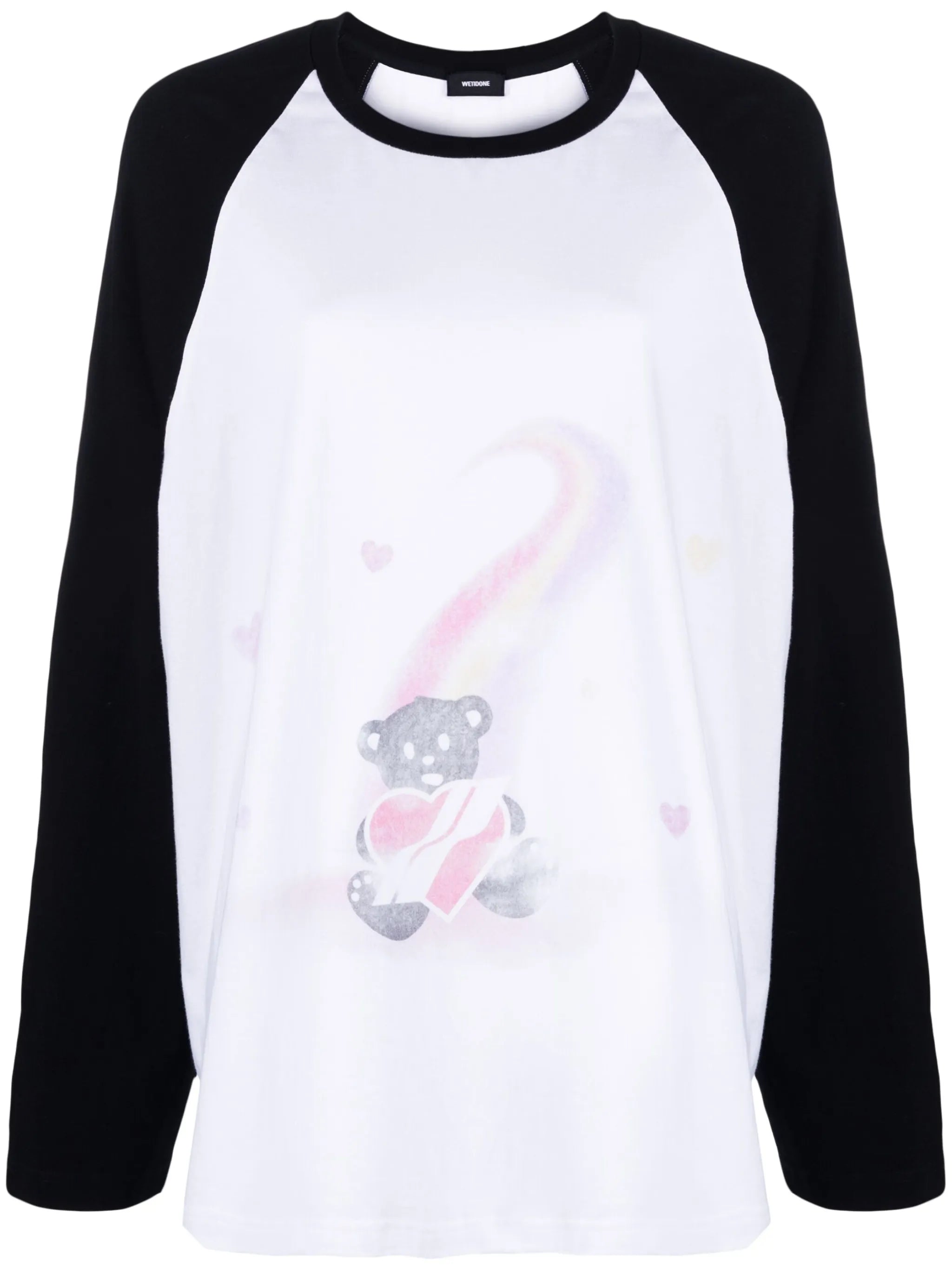 teddy-print long-sleeved T-shirt
